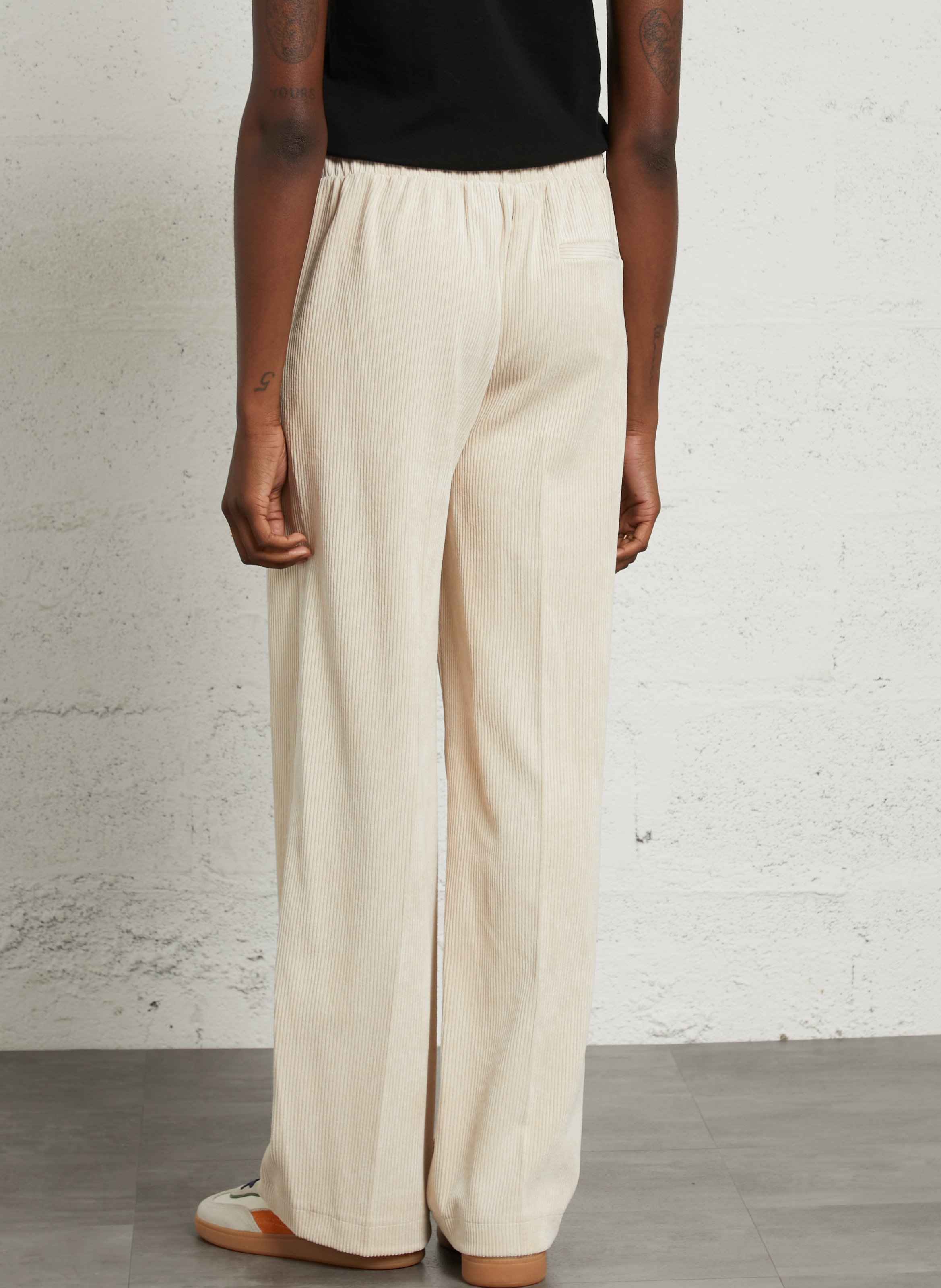 Pantalon large côtelé IMPERIAL Blanc