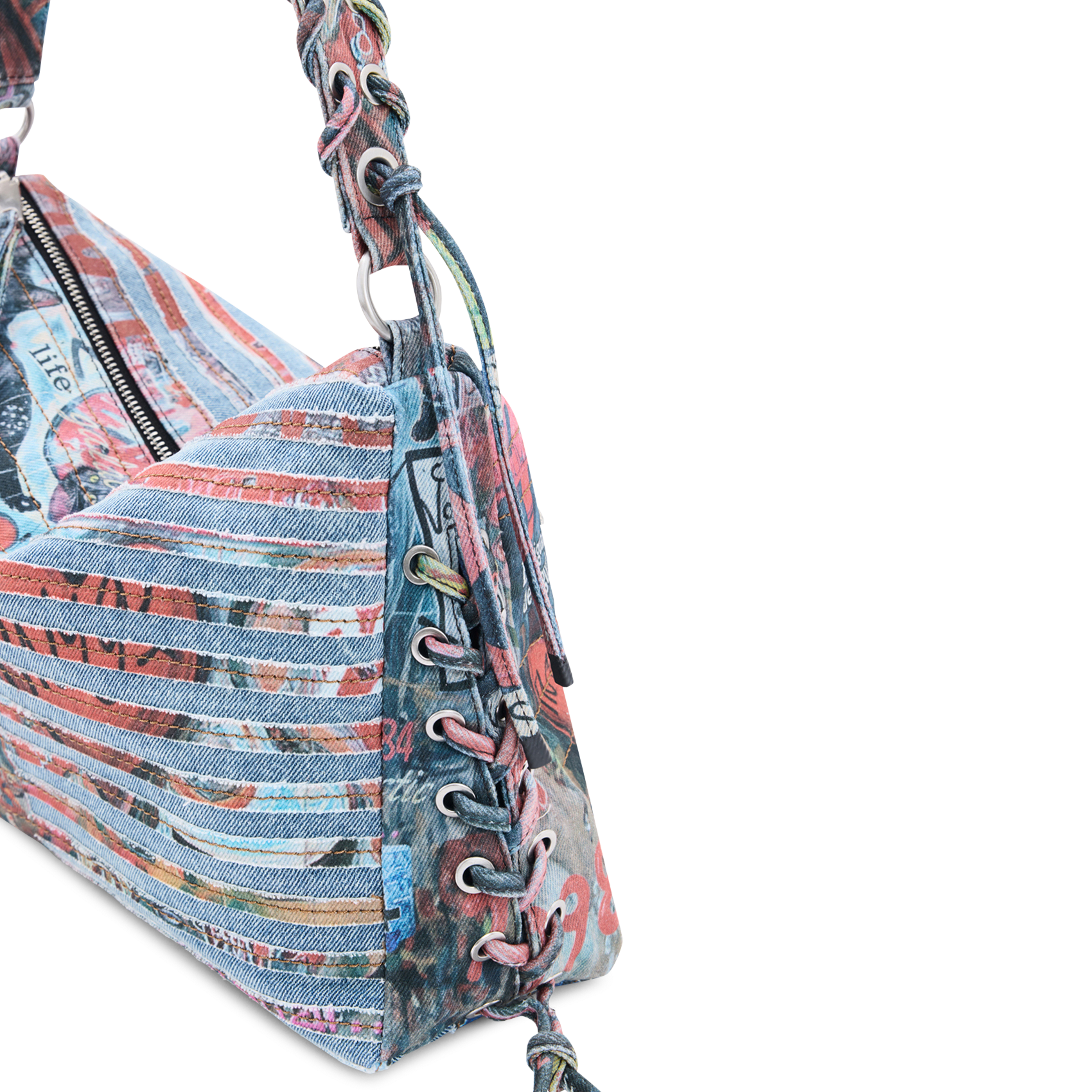 Sac porté épaule en denim de coton imprimé DESIGUAL Mehrfarbig