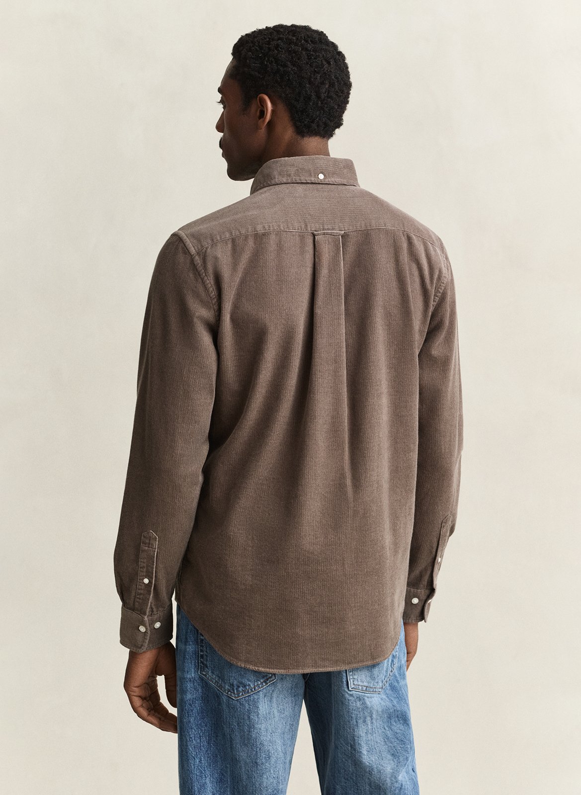 Chemise droite col classique en coton GANT Beige