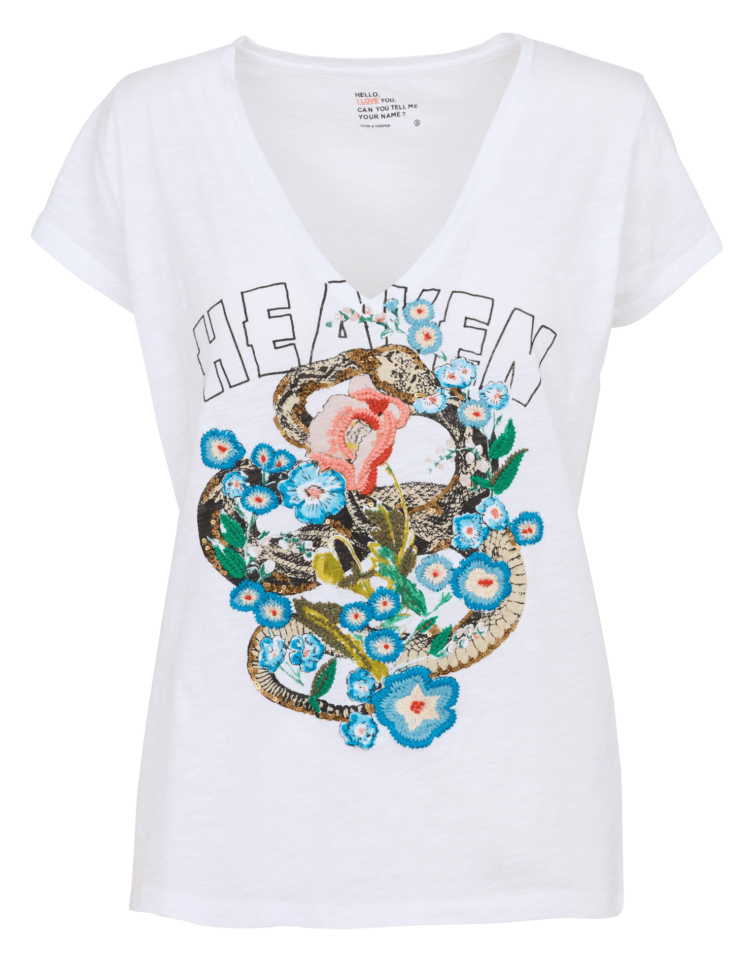 Gerade geschnittenes T-Shirt aus Bio-Baumwolle LEON & HARPER Weiss