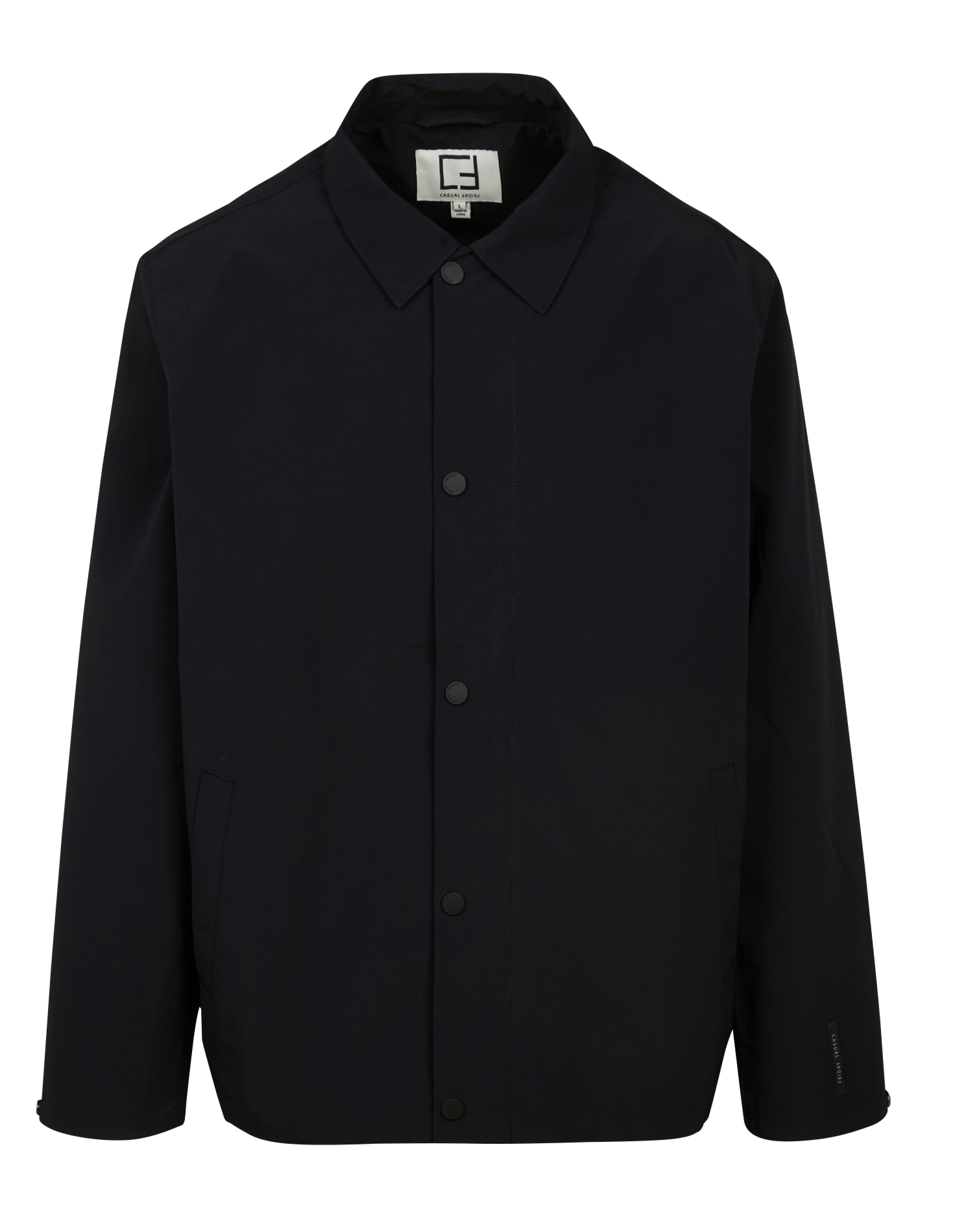 Weite einfarbige Zip-Jacke CASUAL FRIDAY Blau