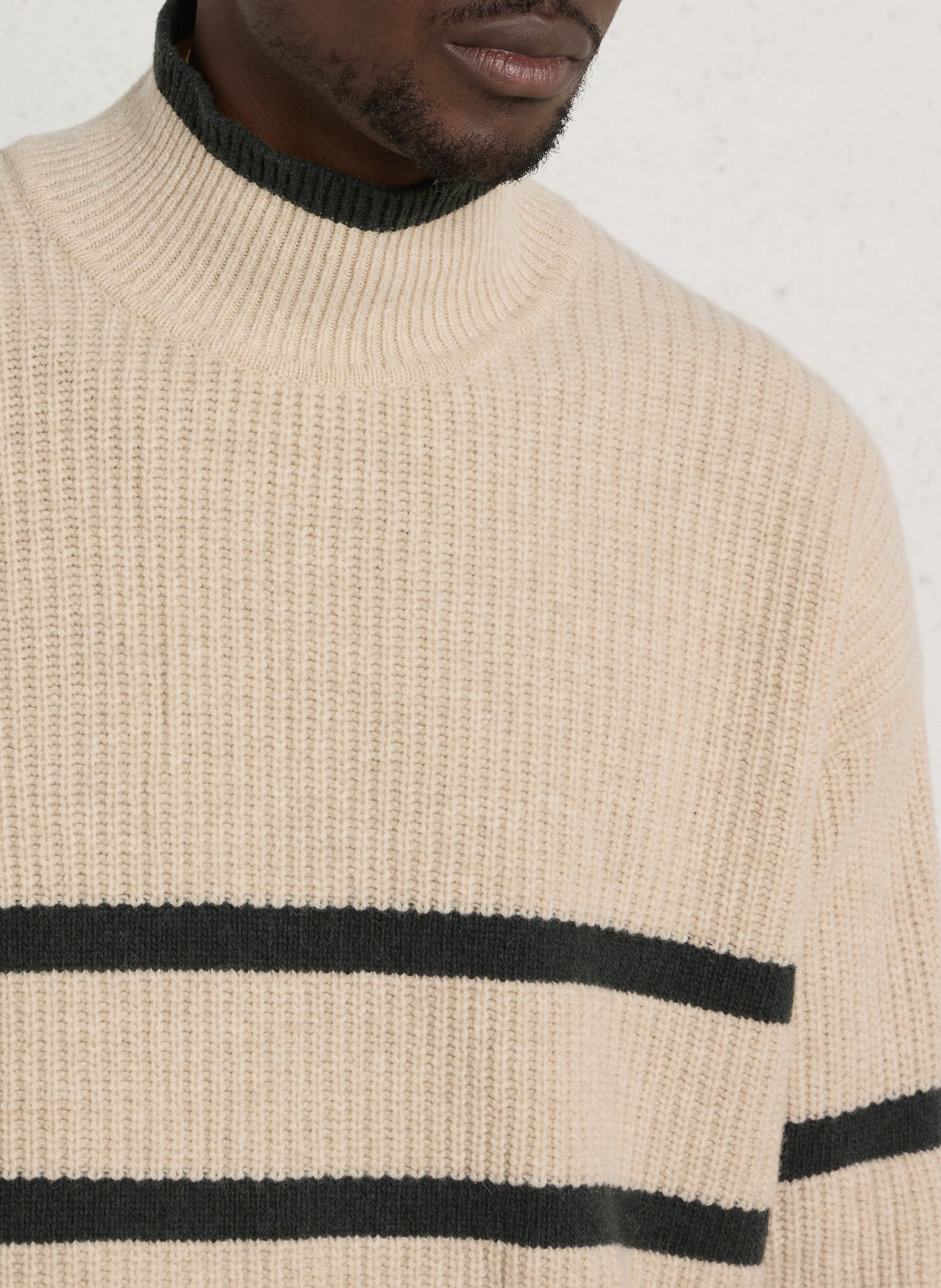 Wool-blend loose-fit striped sweater ARMOR LUX Beige
