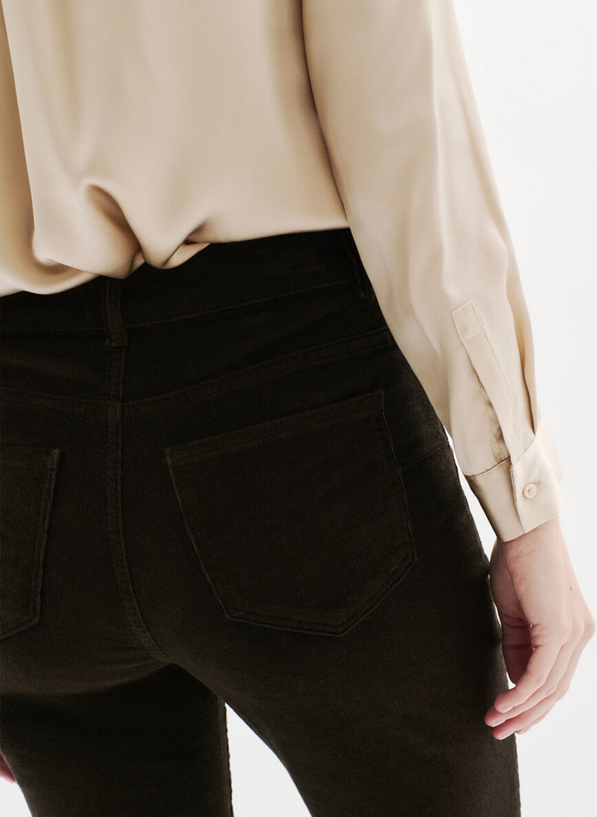 Straight-leg velvet pants | Brown CAROLL Women