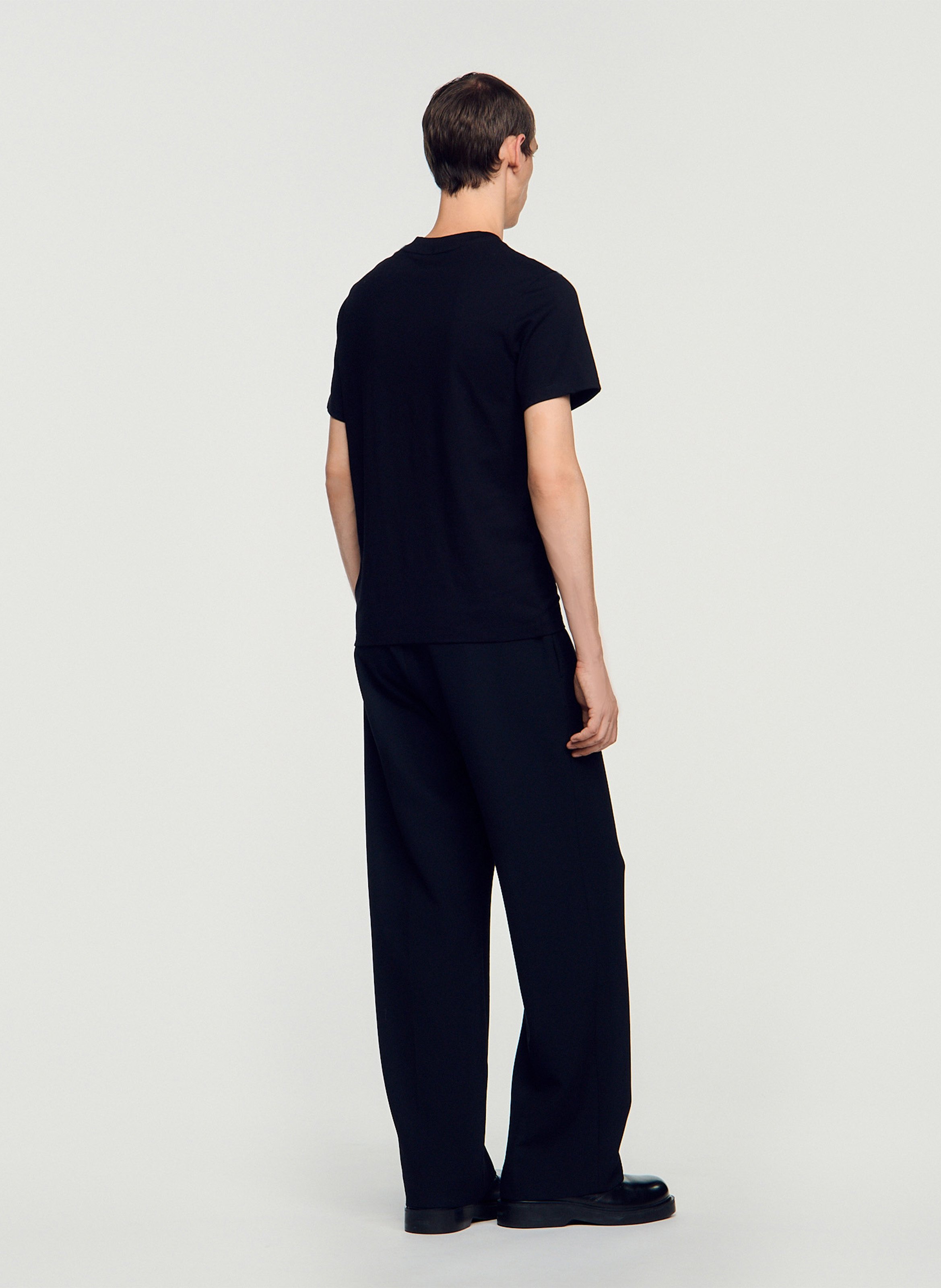 Effen T-shirt SANDRO Zwart