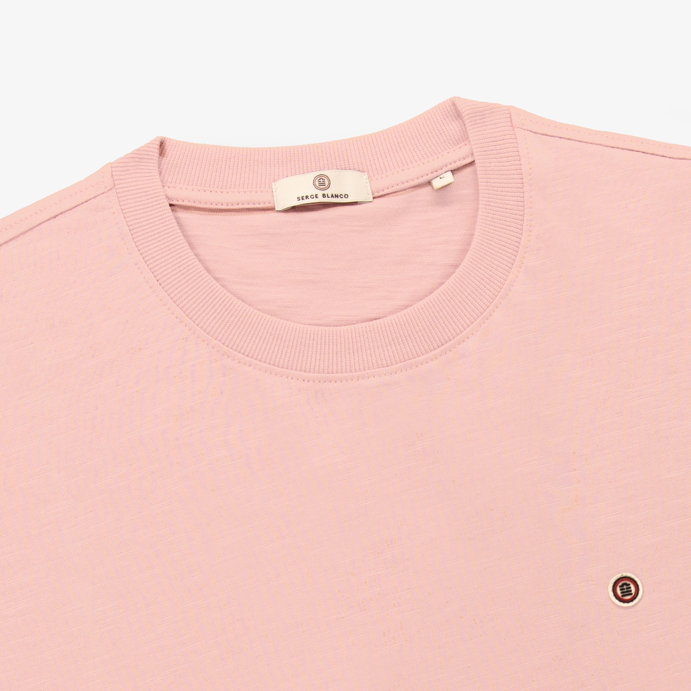 Short-sleeved slub cotton T-shirt SERGE BLANCO Pink