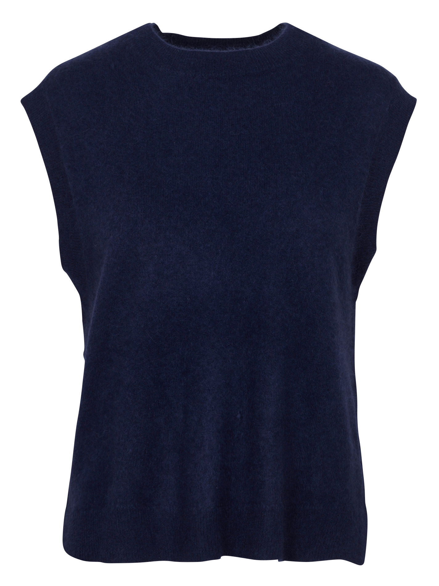Straight sleeveless crew-neck sweater in wool and cashmere SUD EXPRESS