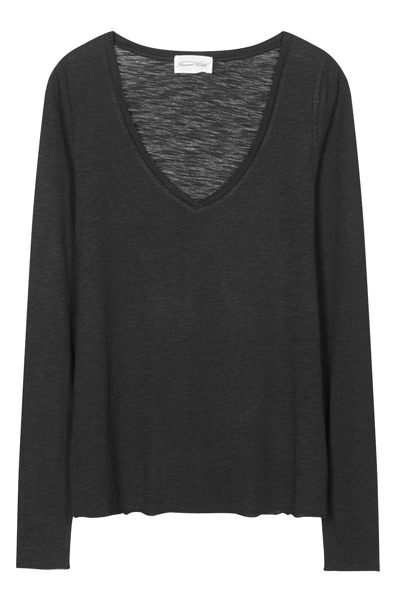 V-neck cotton-blend T-shirt JACKSONVILLE Noir