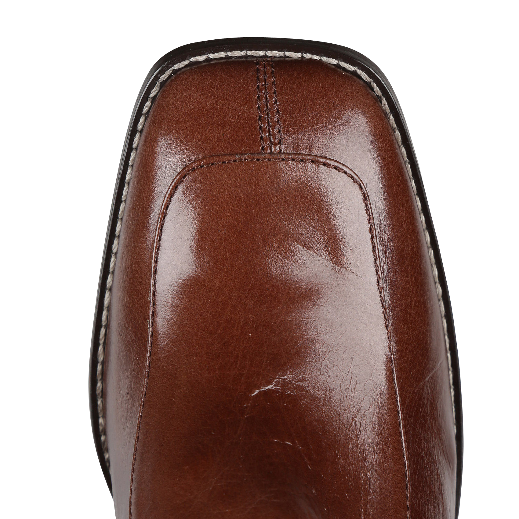 Heeled aged leather boots JONAK Brown