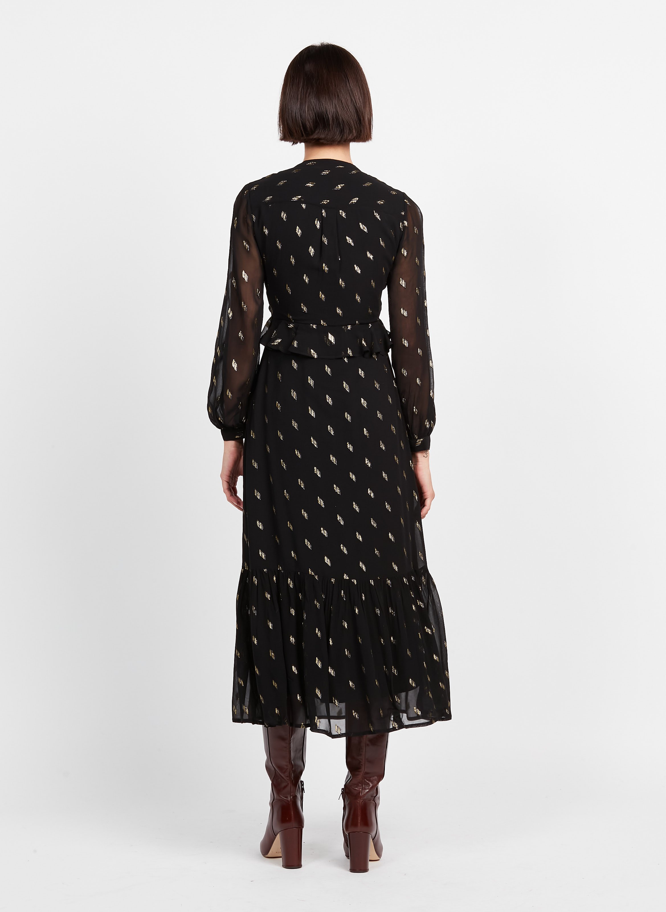 Long Henley Dress Black Multi Whistles Women Place des Tendances