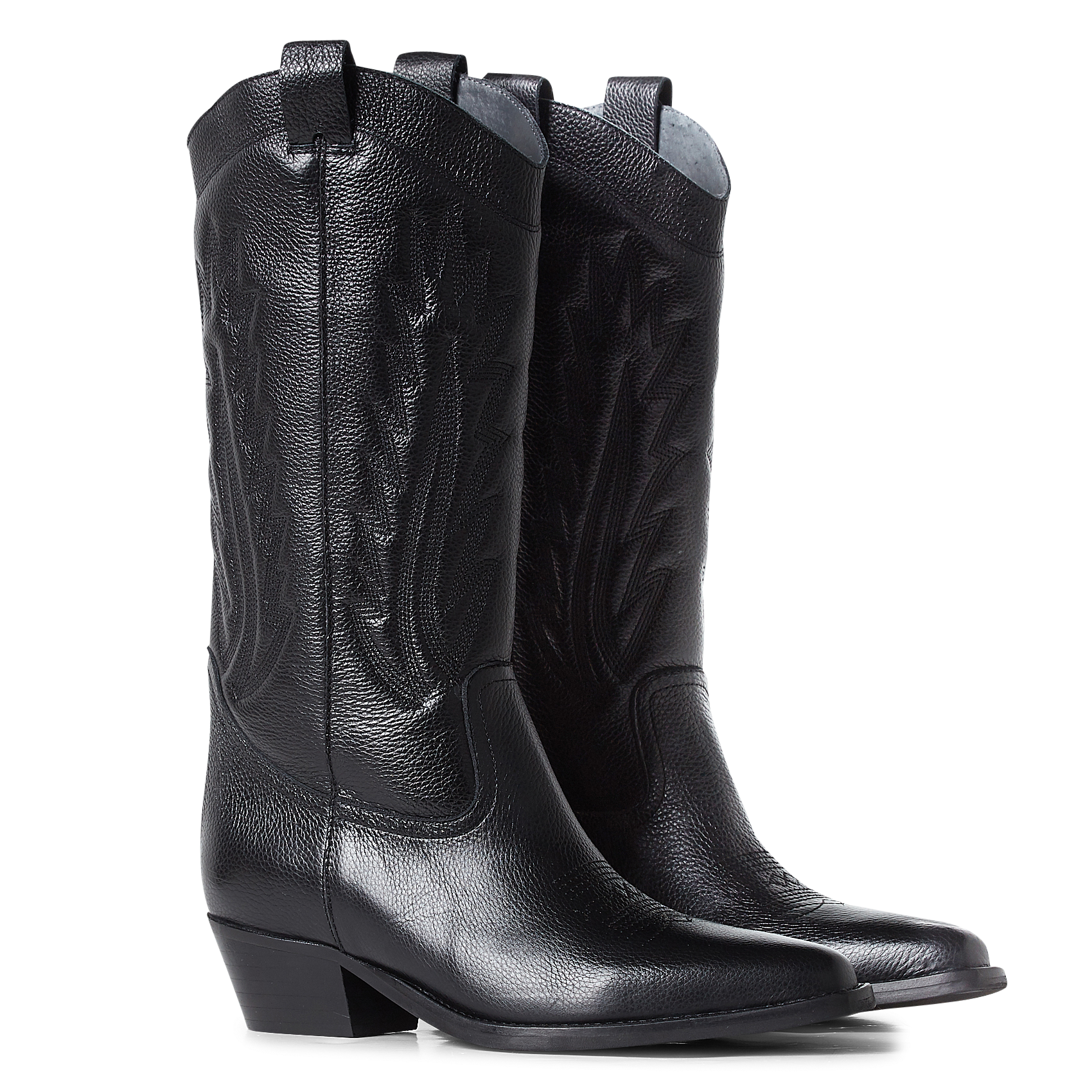 Leather cowboy boots JONAK Black