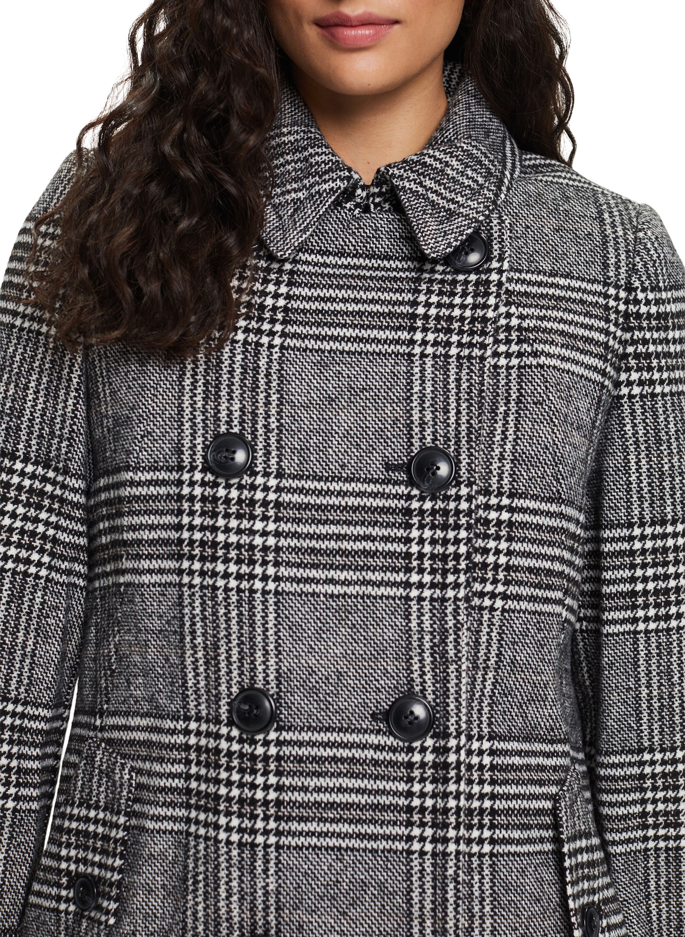 Black Checked coat with classic collar