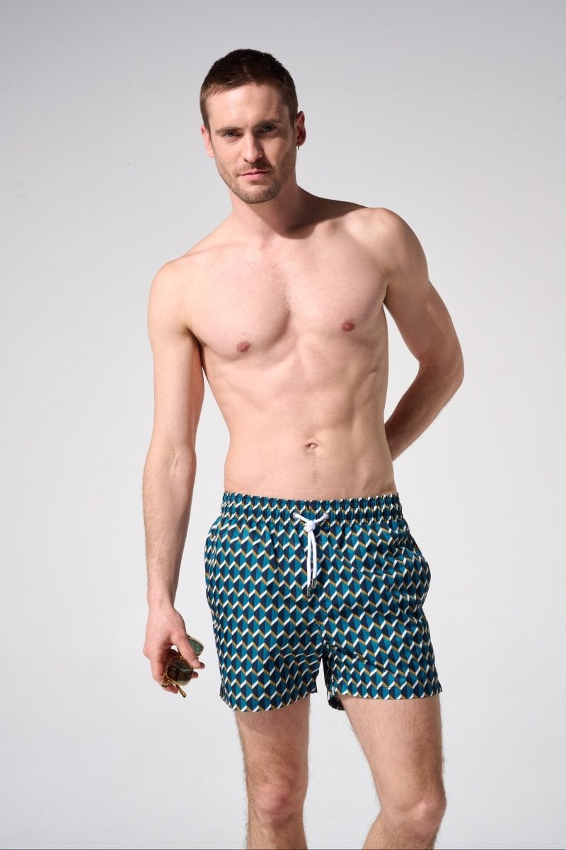 Printed swim shorts with elasticated waistband APNEE Blue