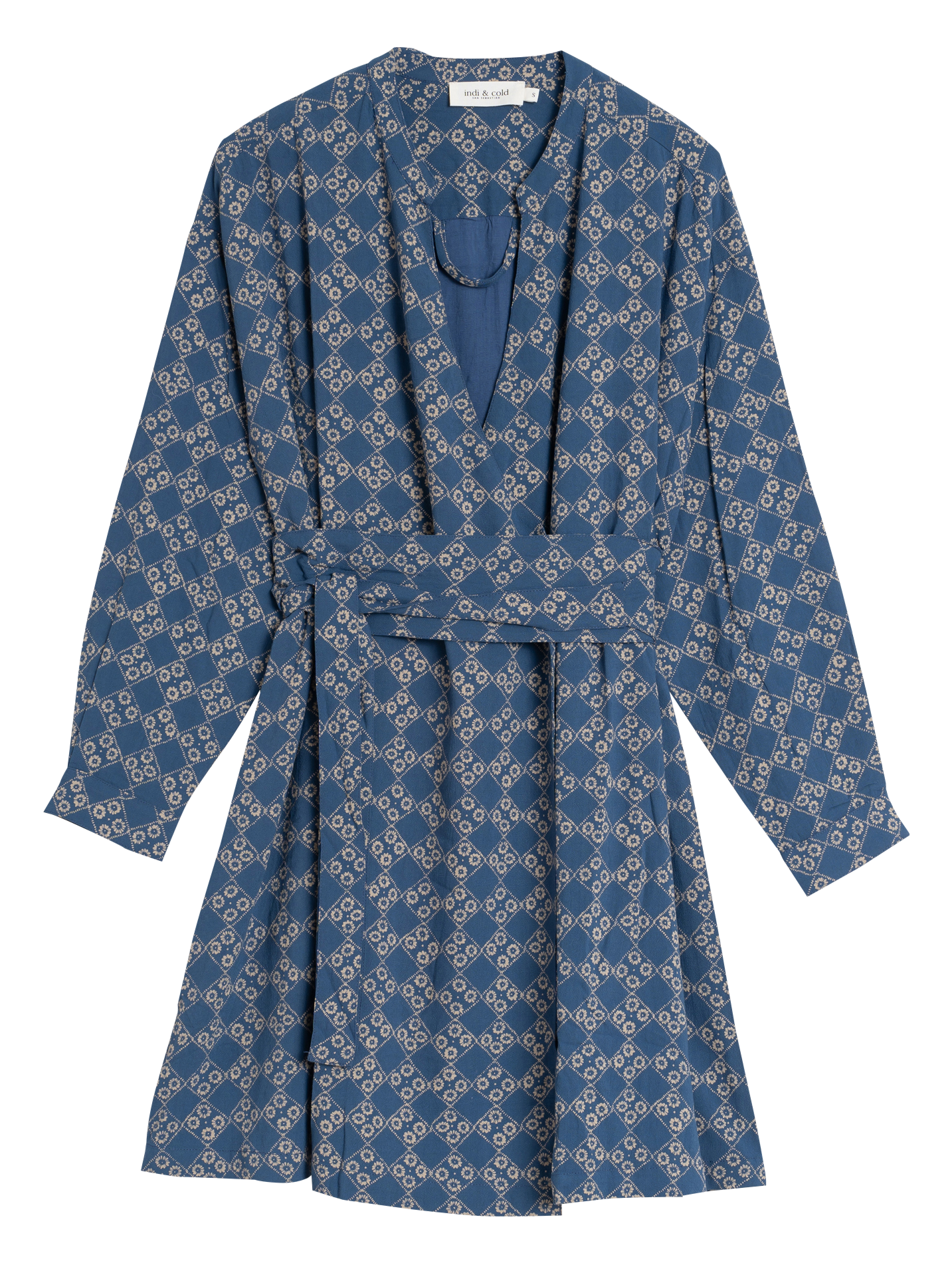 Fanny Juliette printed round-neck short dress INDI & COLD Blue