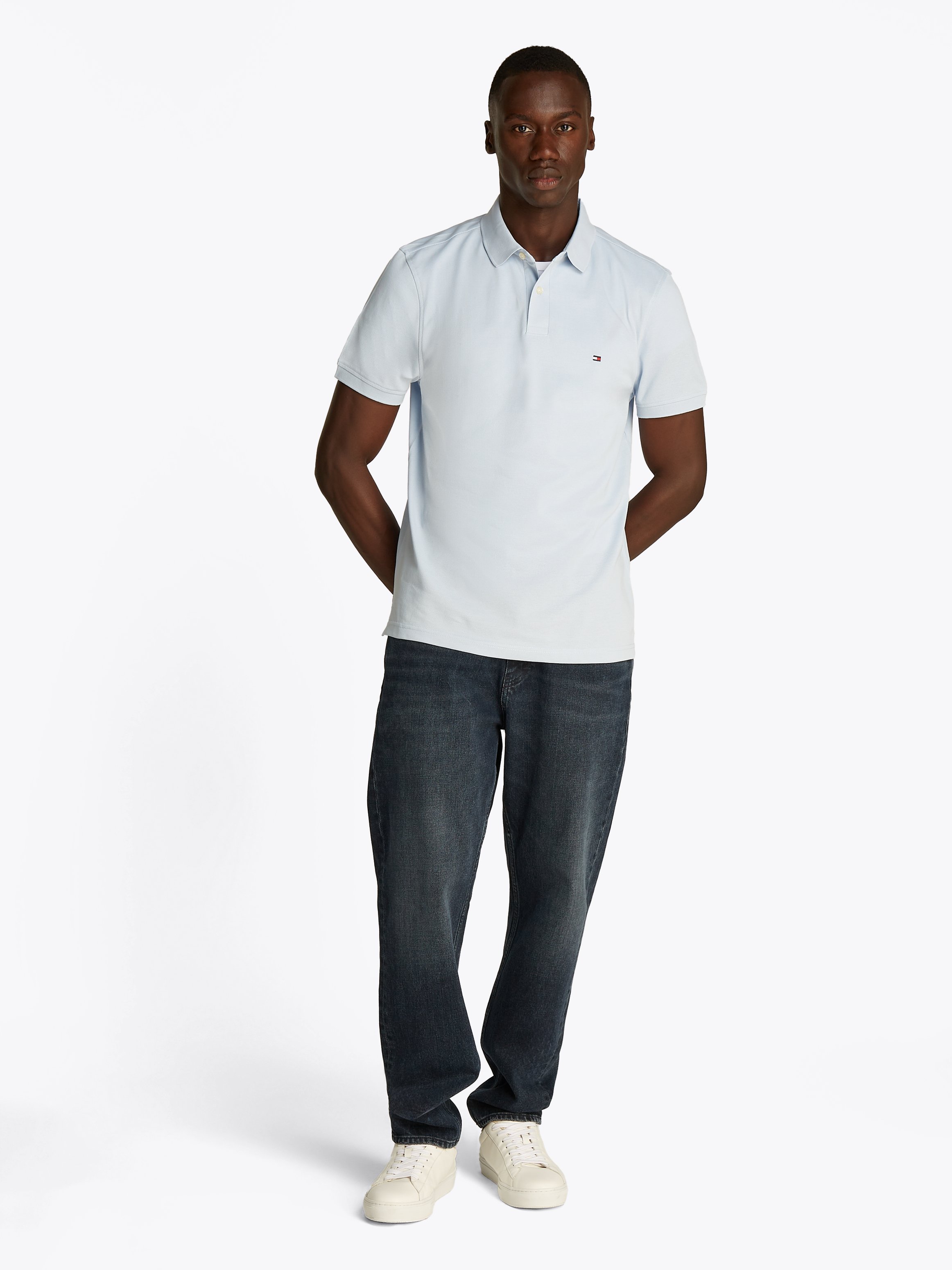 Polo regular-fit en coton biologique mélangé TOMMY HILFIGER Bleu