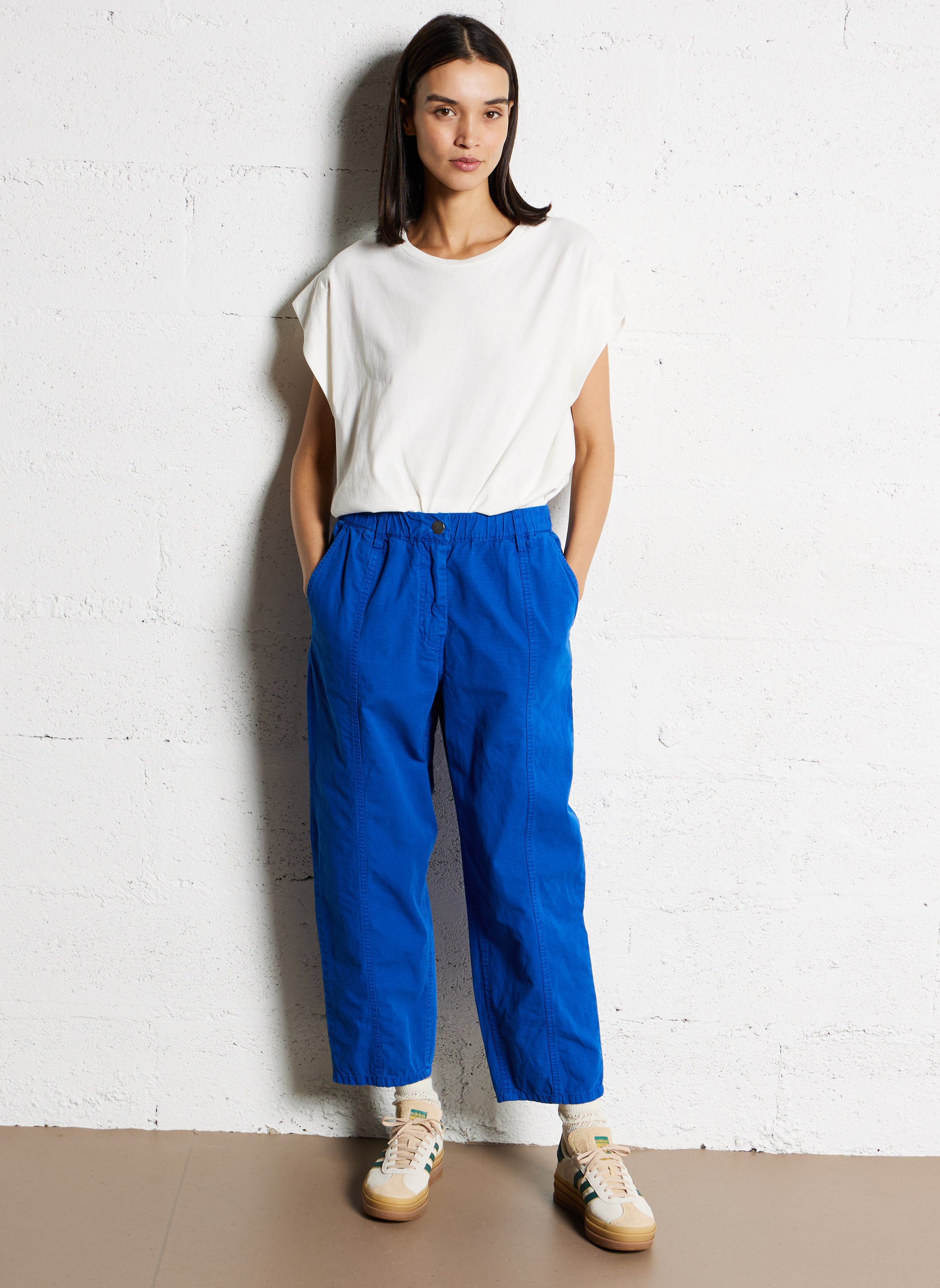 Csally - Gerade geschnittene Baumwollhose BELLEROSE Blau