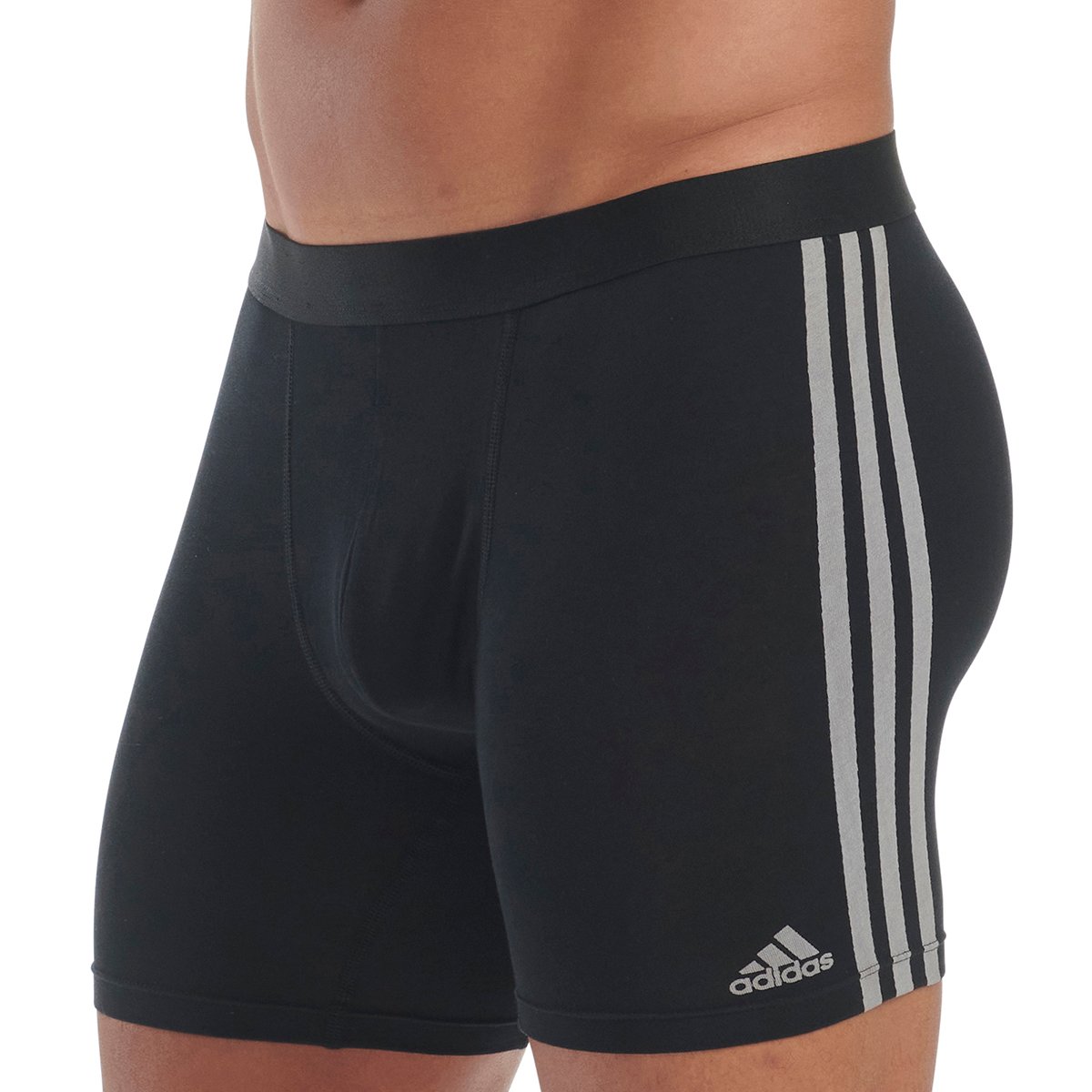 Active flex cotton 3-stripe boxer shorts, pack of 3 ADIDAS UNDERWEAR Black