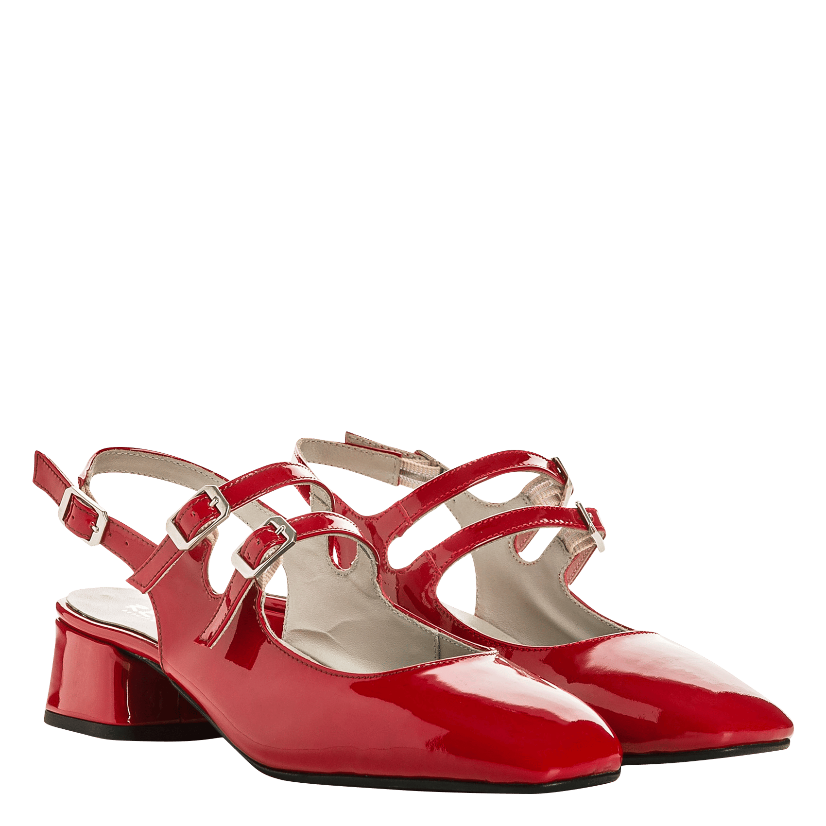 Babis en cuir vernis REQINS Rouge