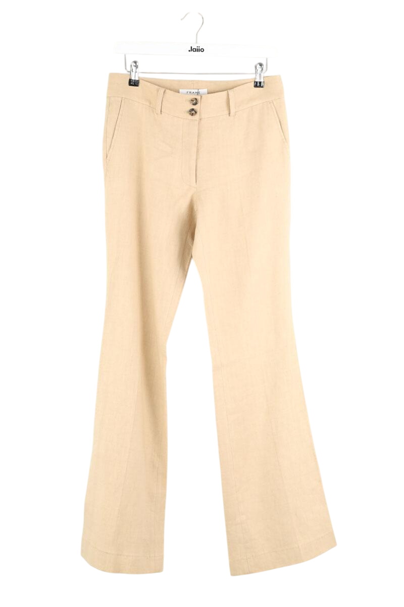 Straight linen pants FRAME - Seconde Main Beige