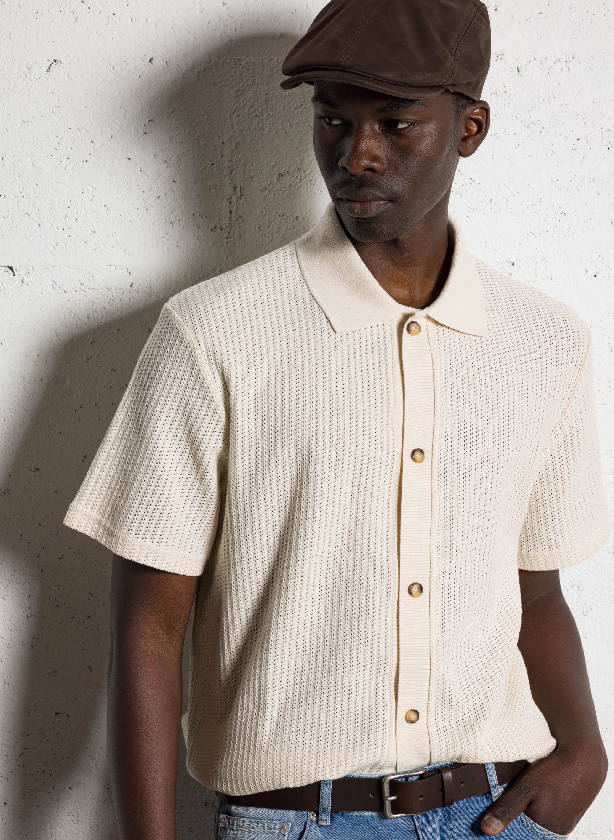 Gerade geschnittenes Poloshirt aus Bio-Baumwolle LES DEUX Beige