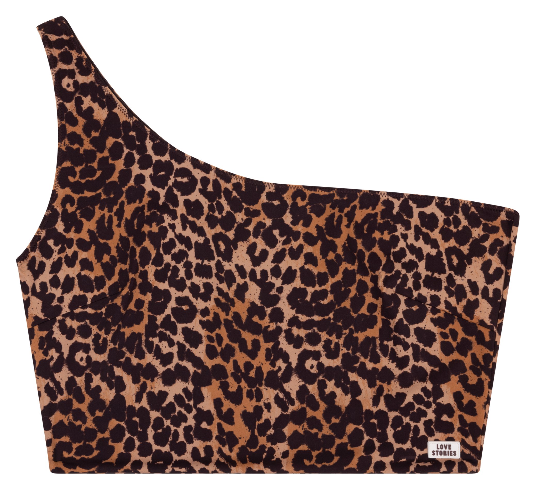 Asymmetric Leopard Print Top LOVE STORIES Brown
