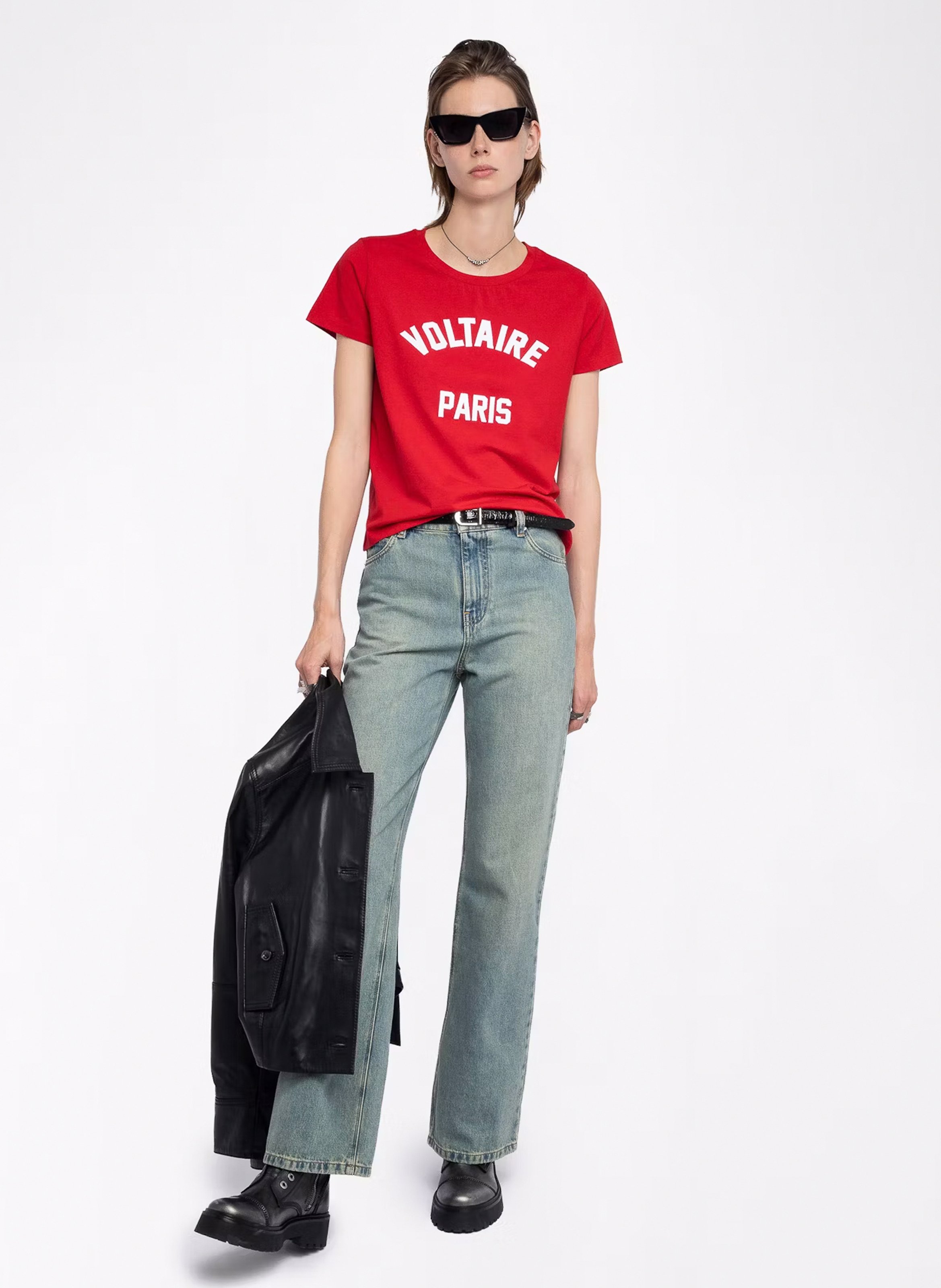 Tee-shirt manches courtes brodé ZADIG&VOLTAIRE Rouge