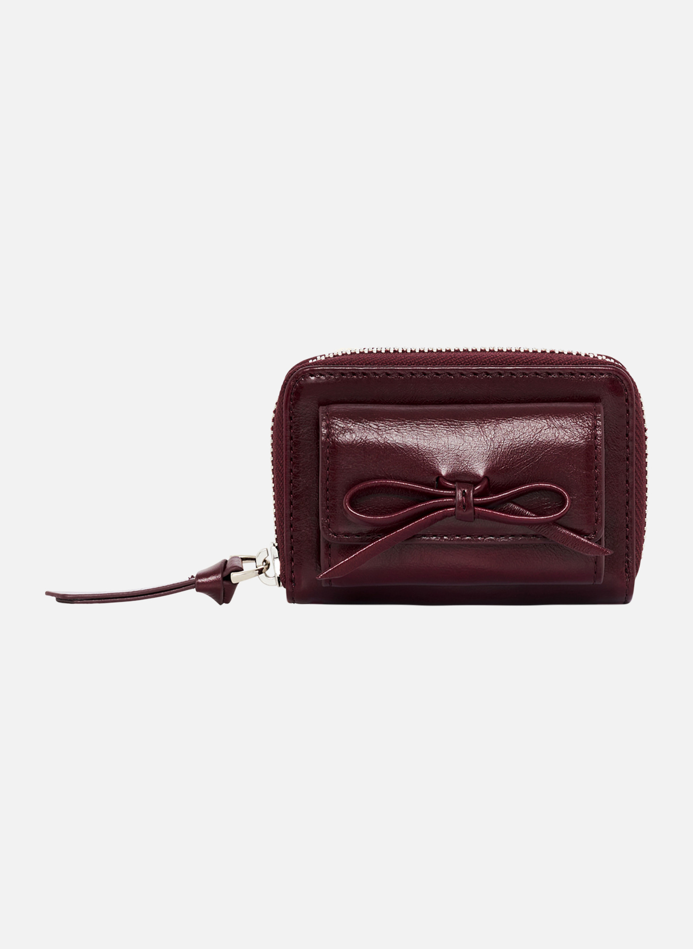 Porte-Monnaie amelia en cuir craquelé Rouge The kooples Femme