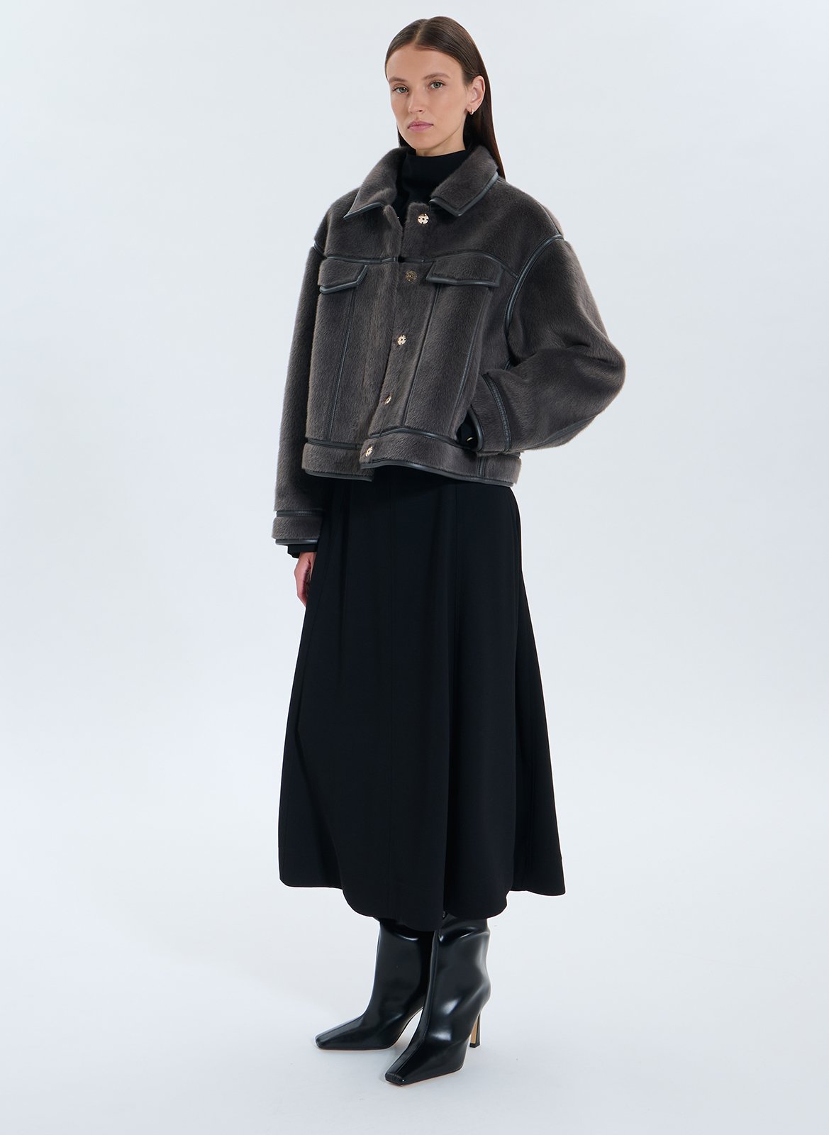 Short reversible oversized jacket ZAPA Grey