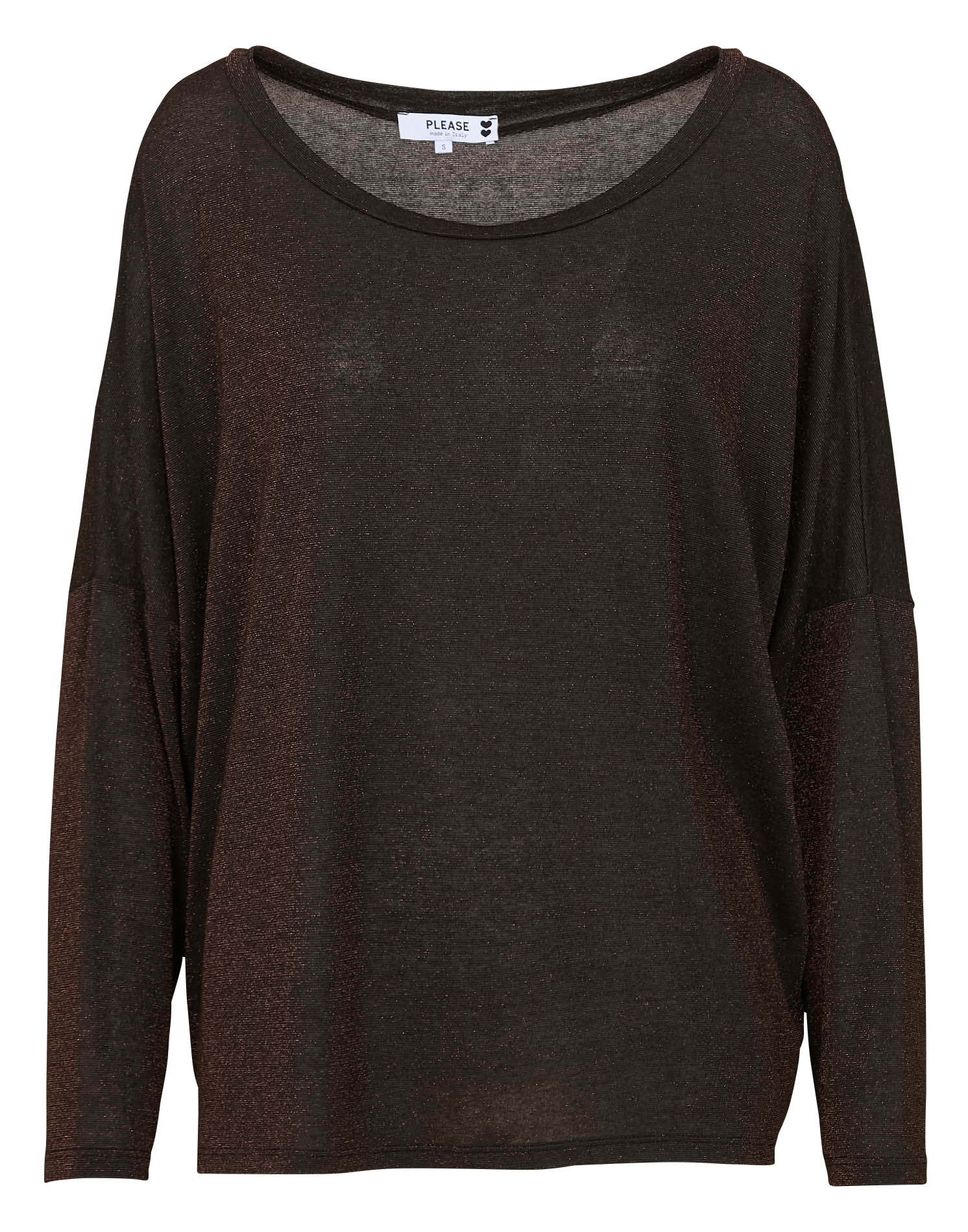 Wijde top met boothals PLEASE Bruin