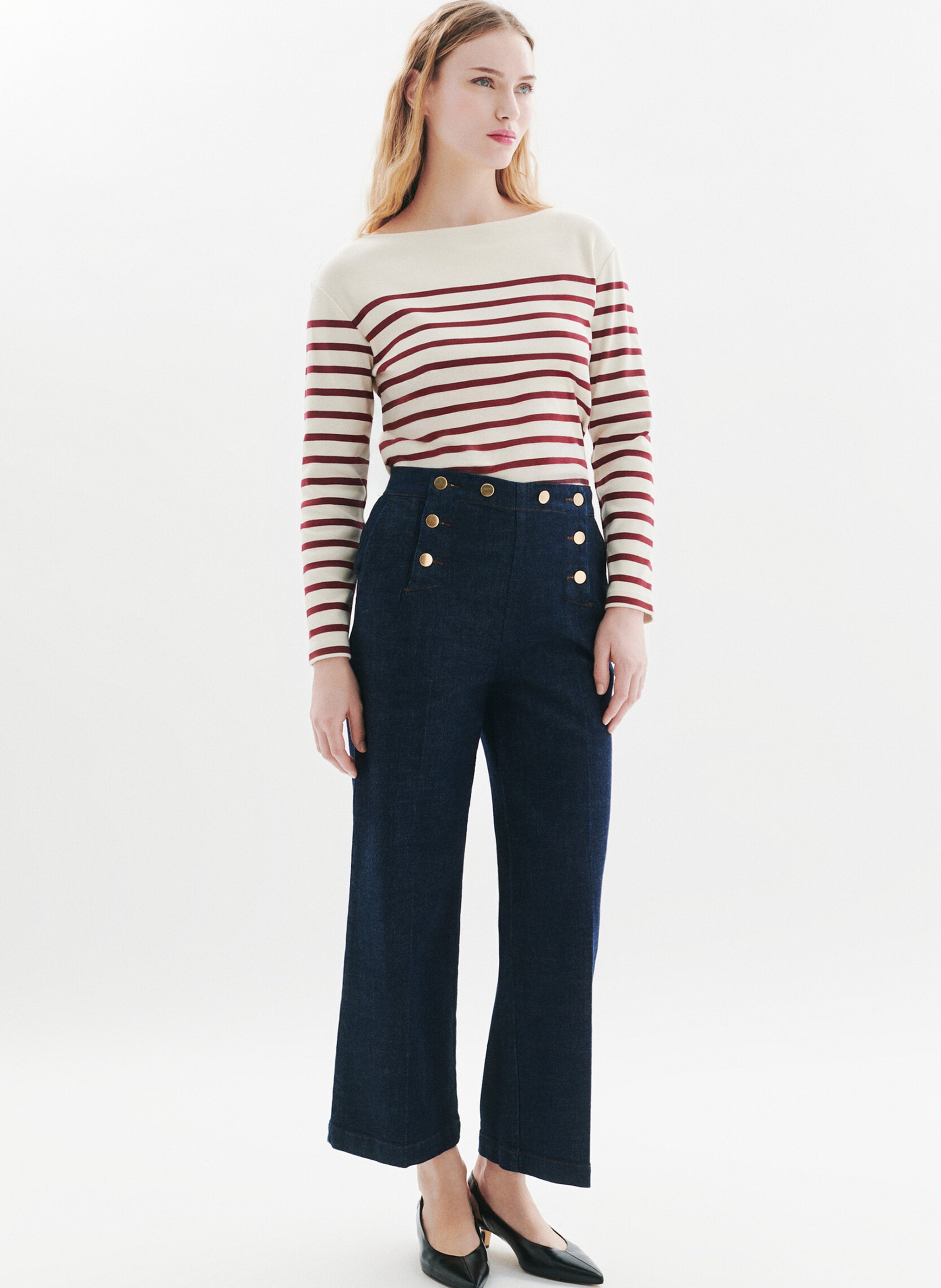 Cotton-blend chinos CAROLL Blue