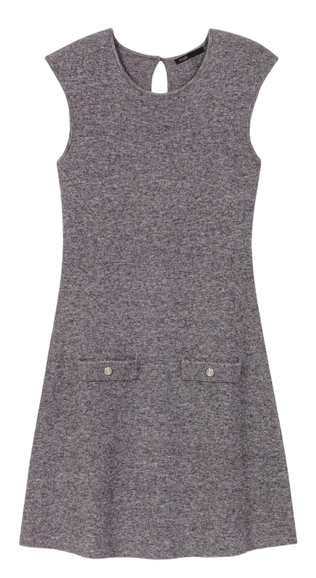 Robe courte col rond MAJE Gris