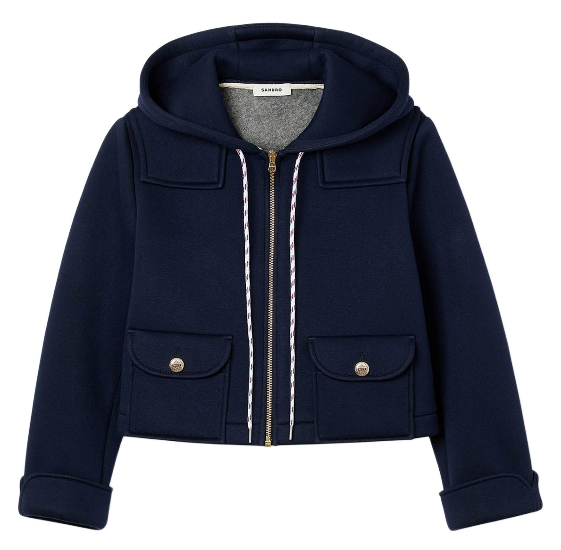 Kort jack met rits en capuchon SANDRO Blauw