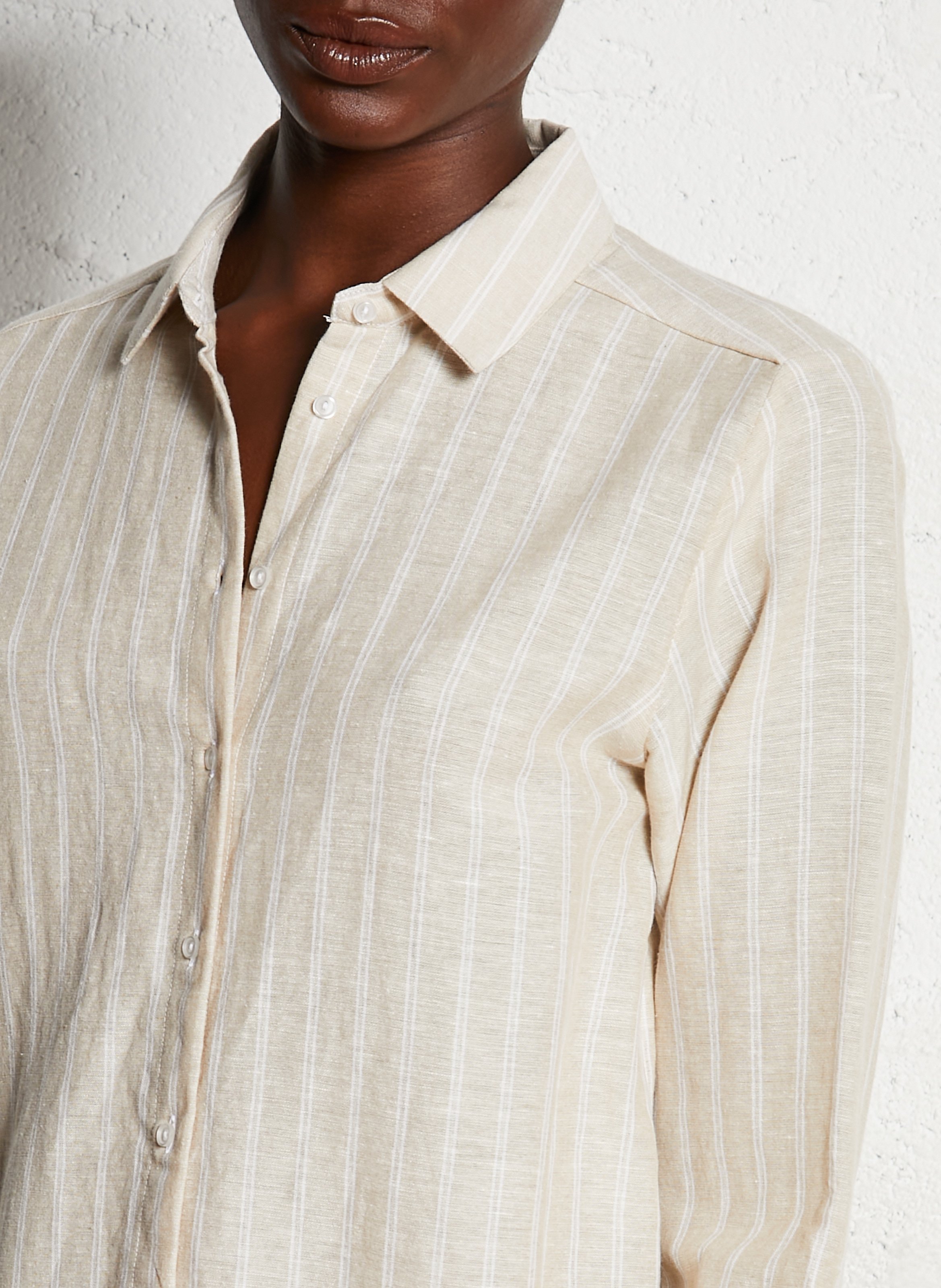 Chemise droite col classique à rayures SUD EXPRESS Blanc