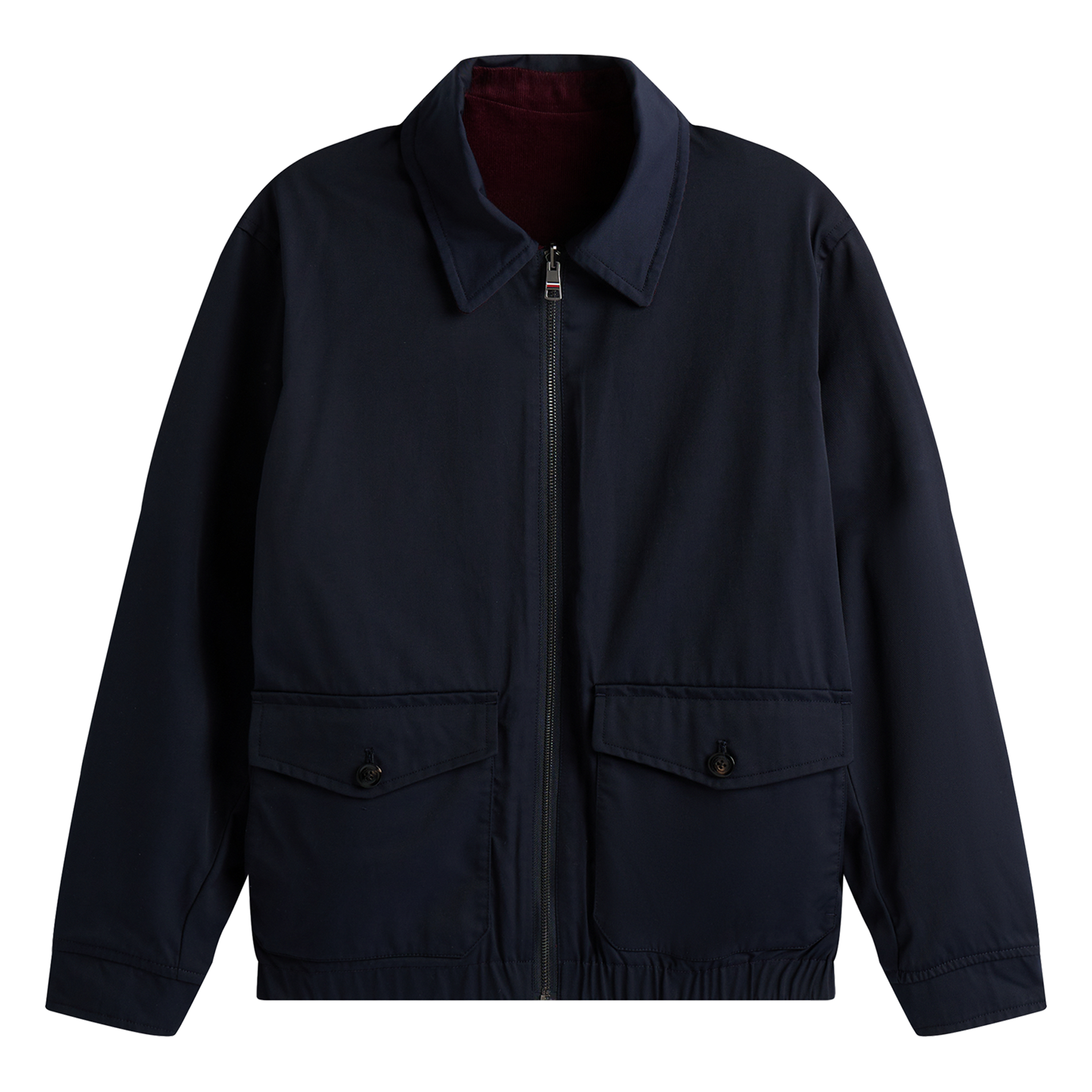 Gerade geschnittene Baumwolljacke mit klassischem Kragen TOMMY HILFIGER Pflaume