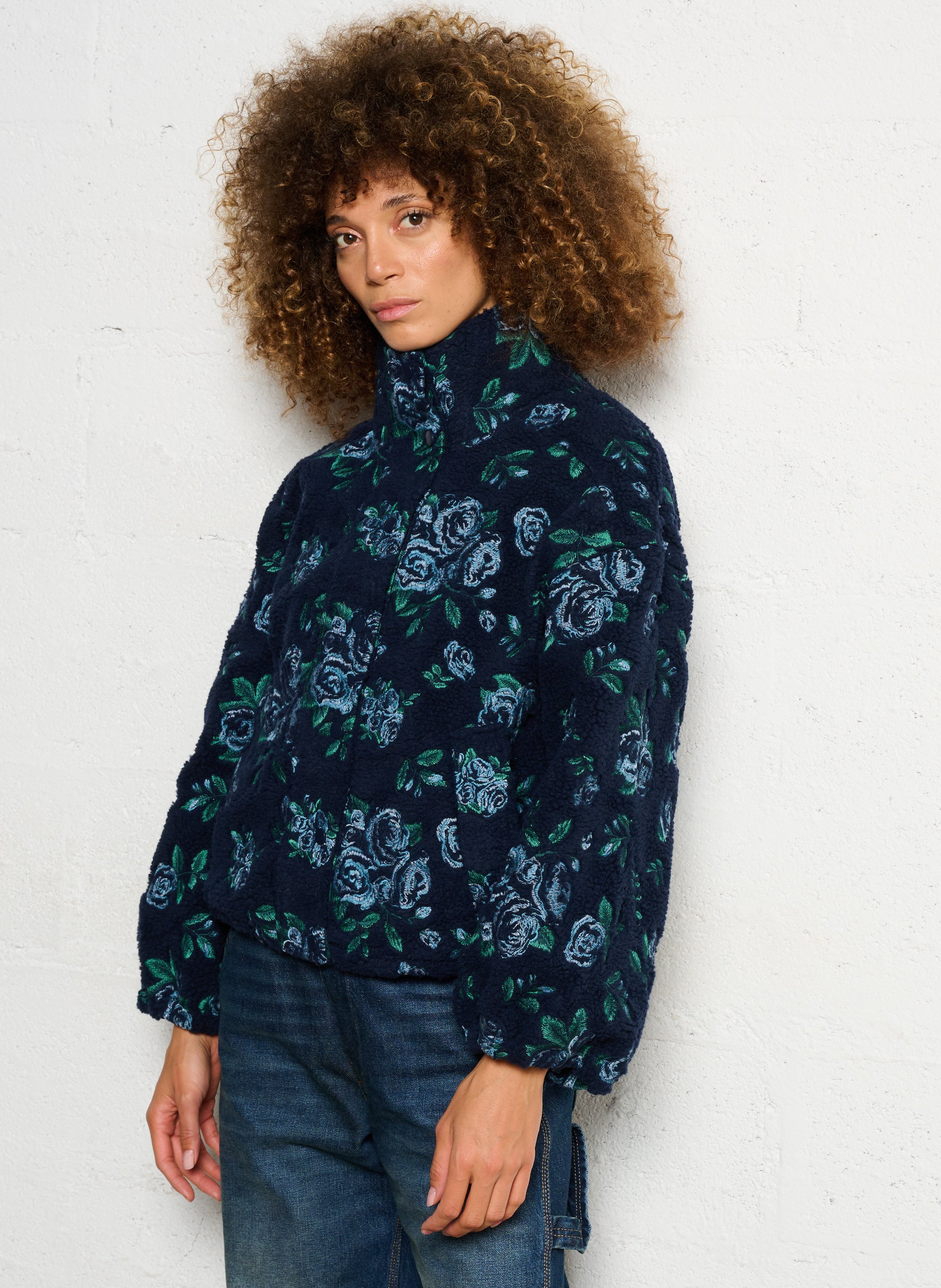 Veste oversize col montant brodée THE TINY BIG SISTER