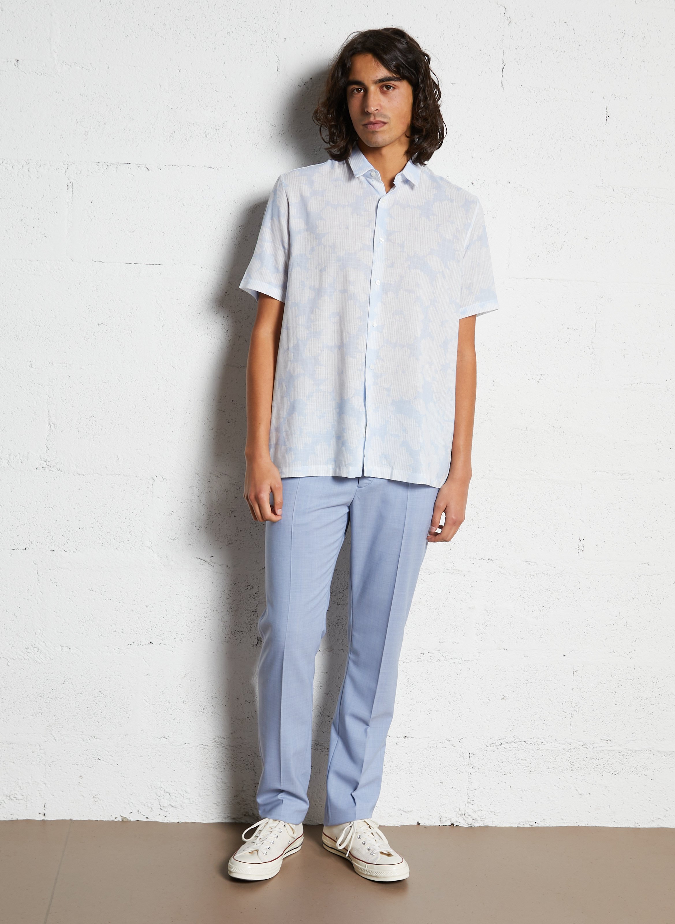 Straight wool-blend trousers IKKS Blue