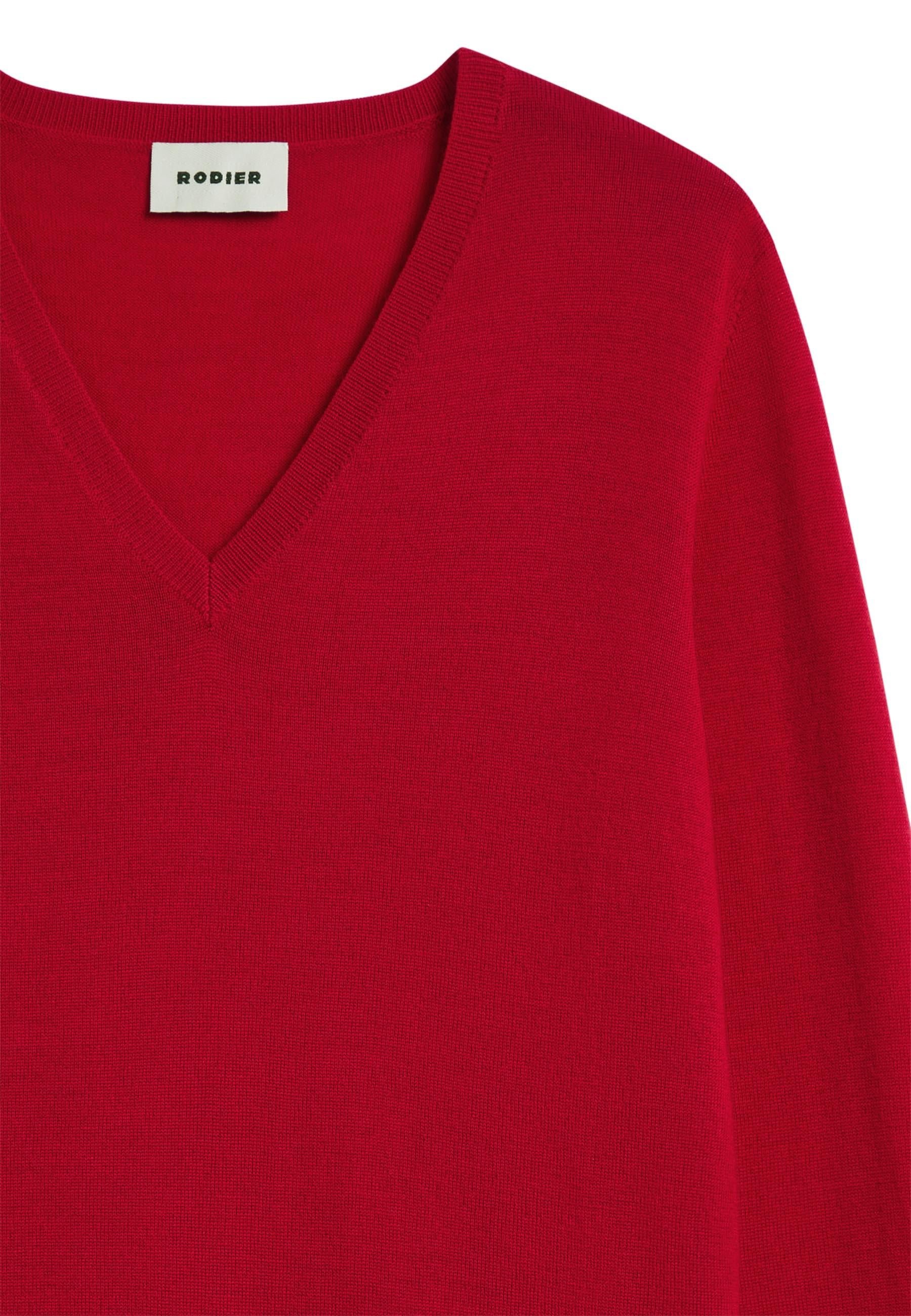 Bunelle wool V-neck sweater RODIER Red