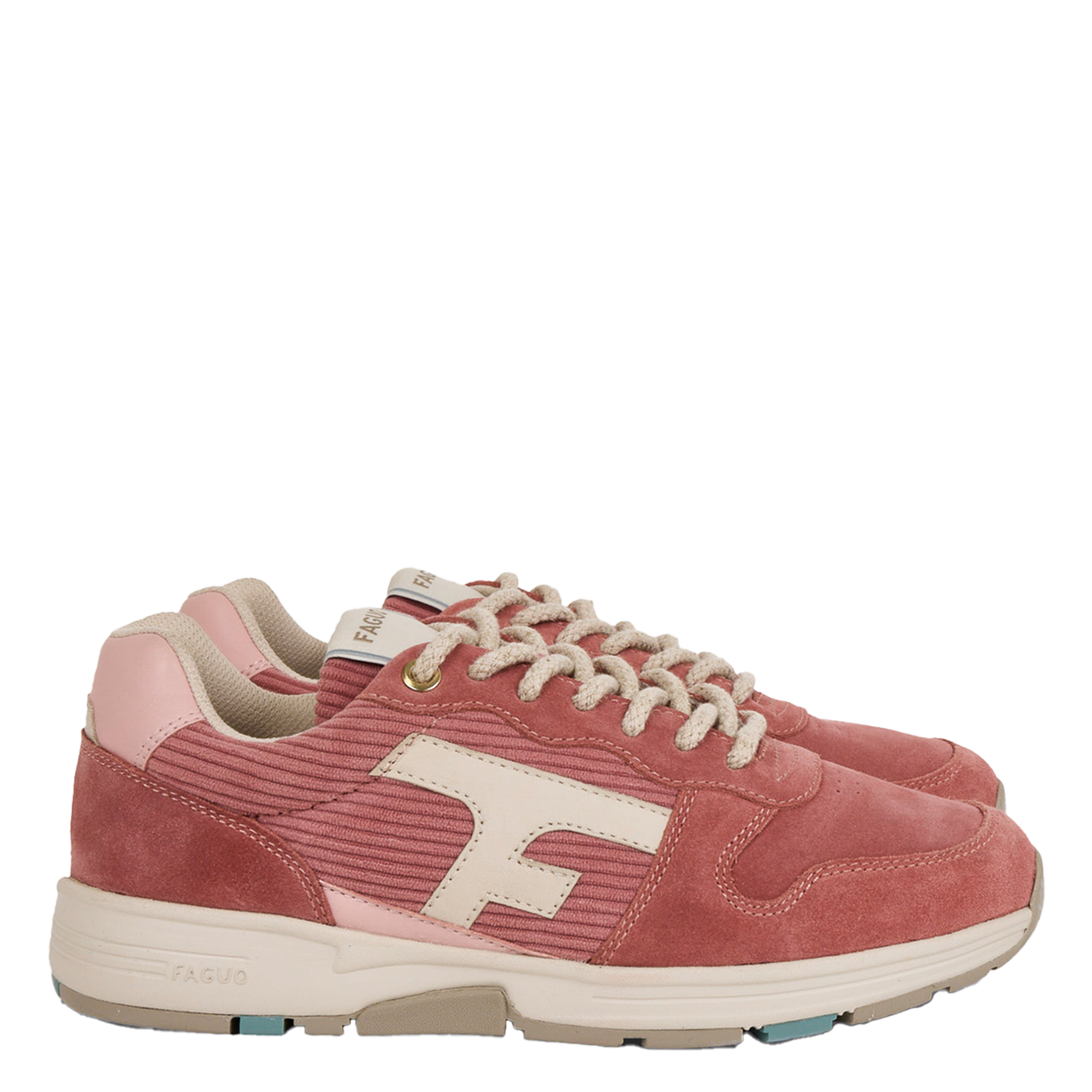 Niedrige Sneaker aus Leder-Mix FAGUO Rosa