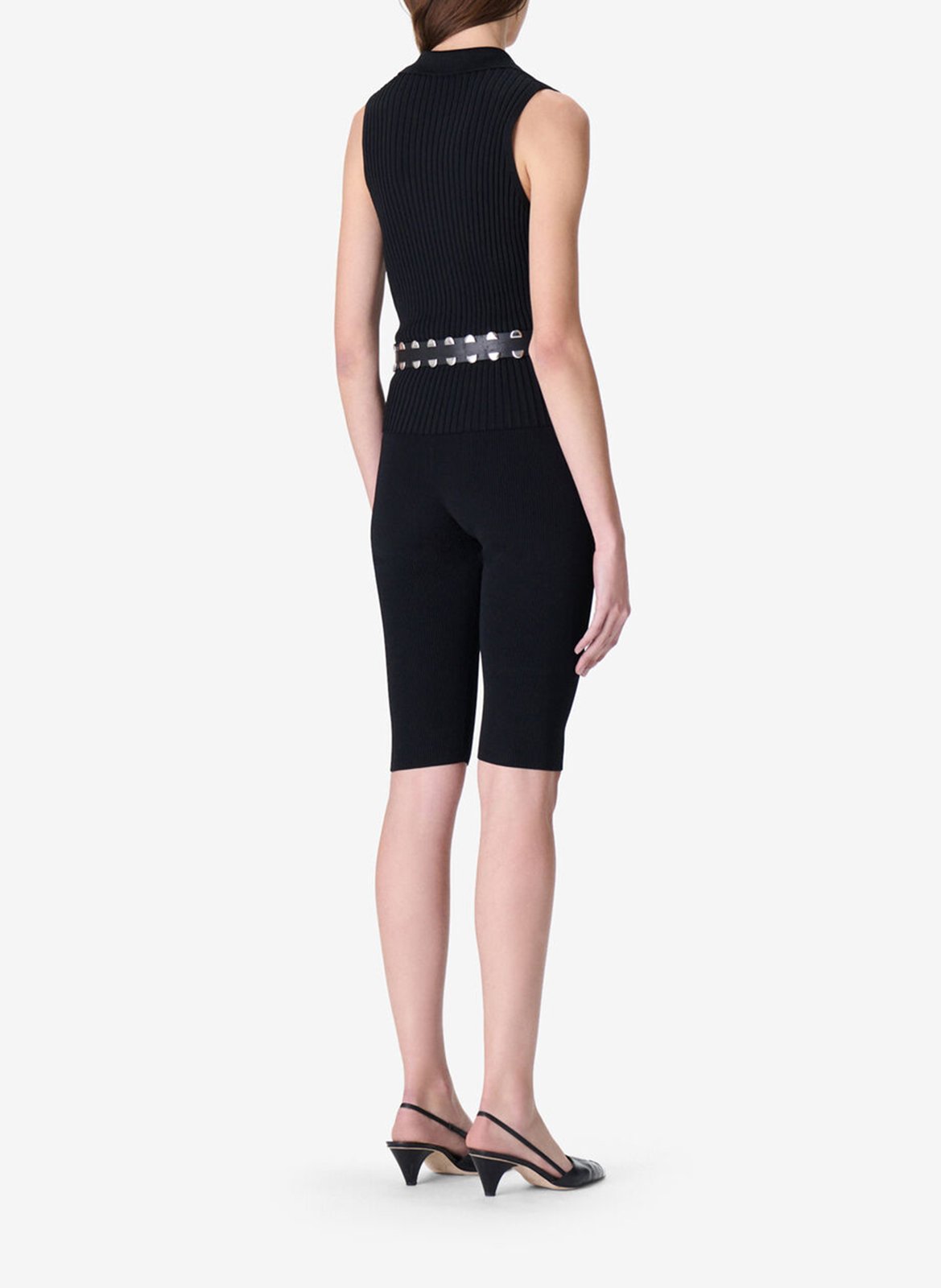 Top sans manches côtelé unie IRO Noir