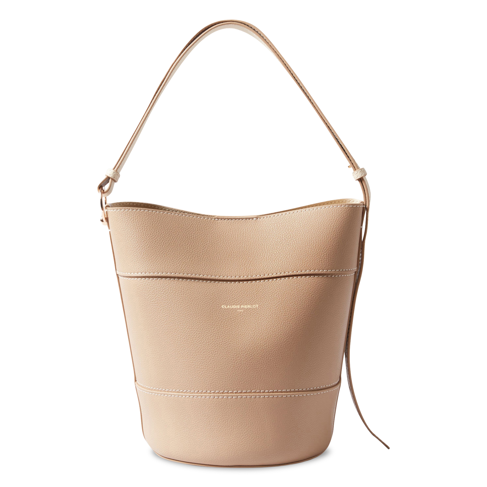 Corina leather bucket bag CLAUDIE PIERLOT Beige