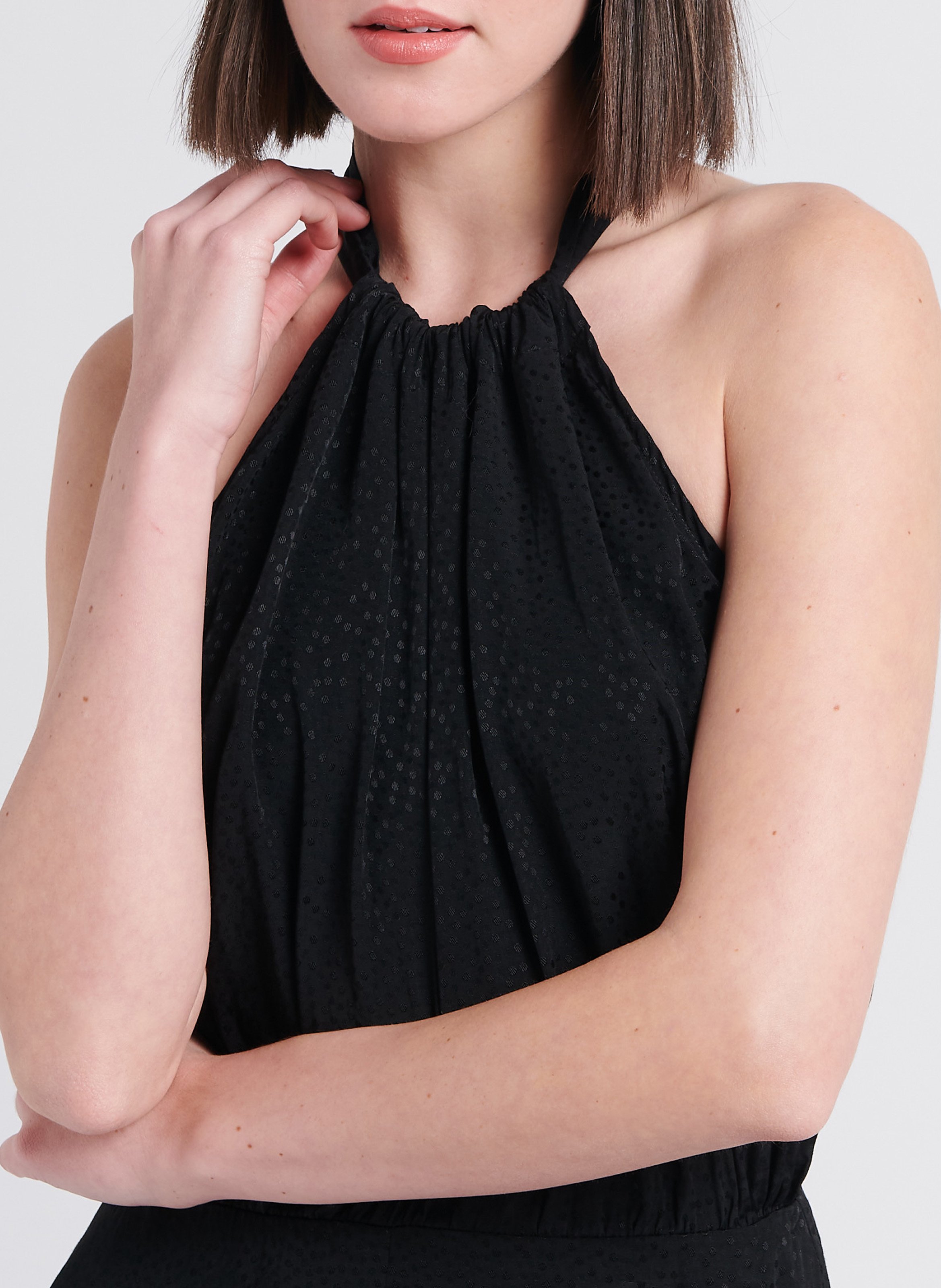 American sleeve wide-leg jumpsuit ATTIC AND BARN Black