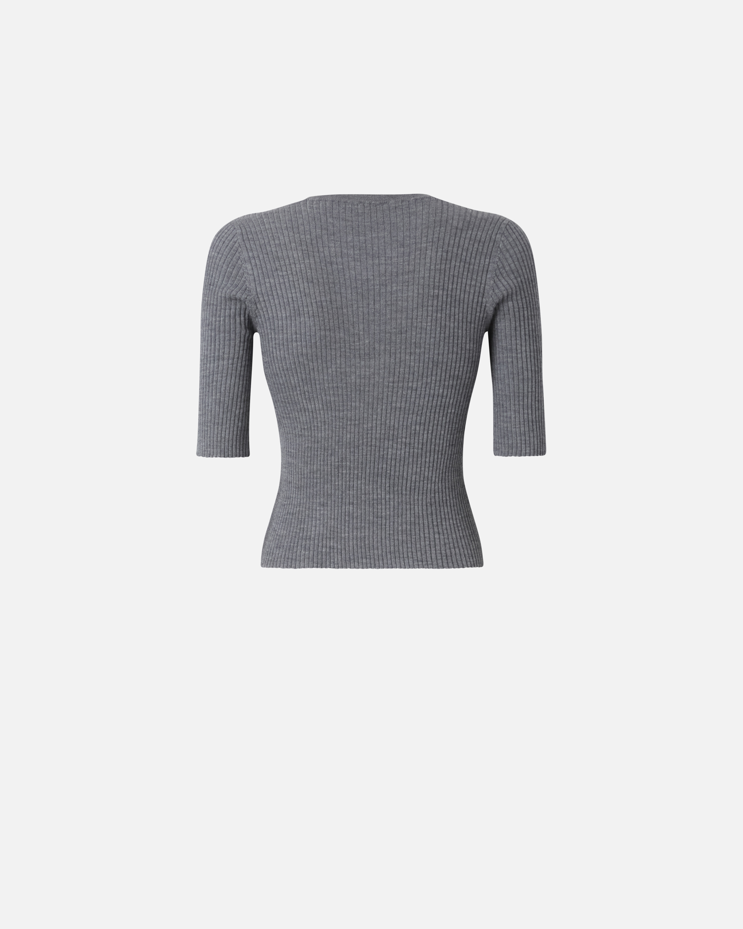 Short-sleeved wool sweater with logo PINKO Grey