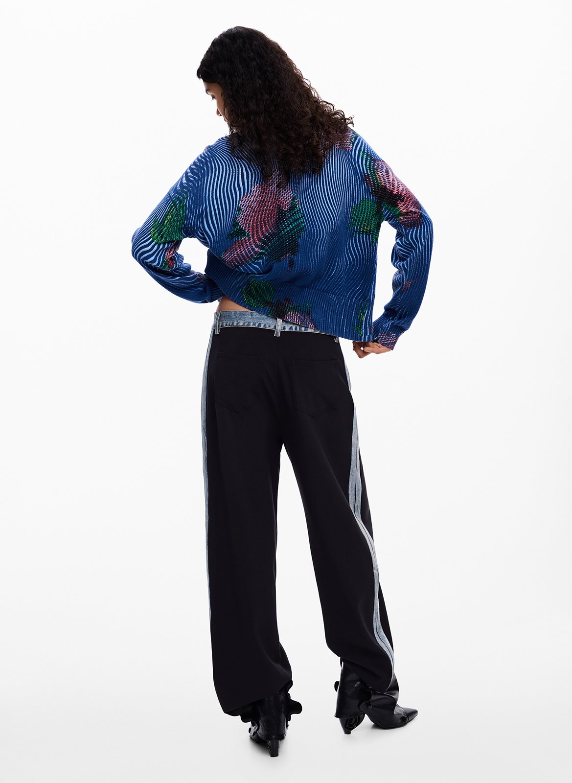 Darjee - Strickjacke mit V-Ausschnitt, Baumwoll-Mix DESIGUAL Blau