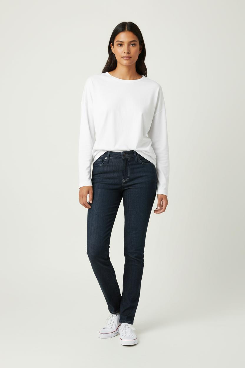 Cropped slim jeans with studs LEE - Seconde Main Blue