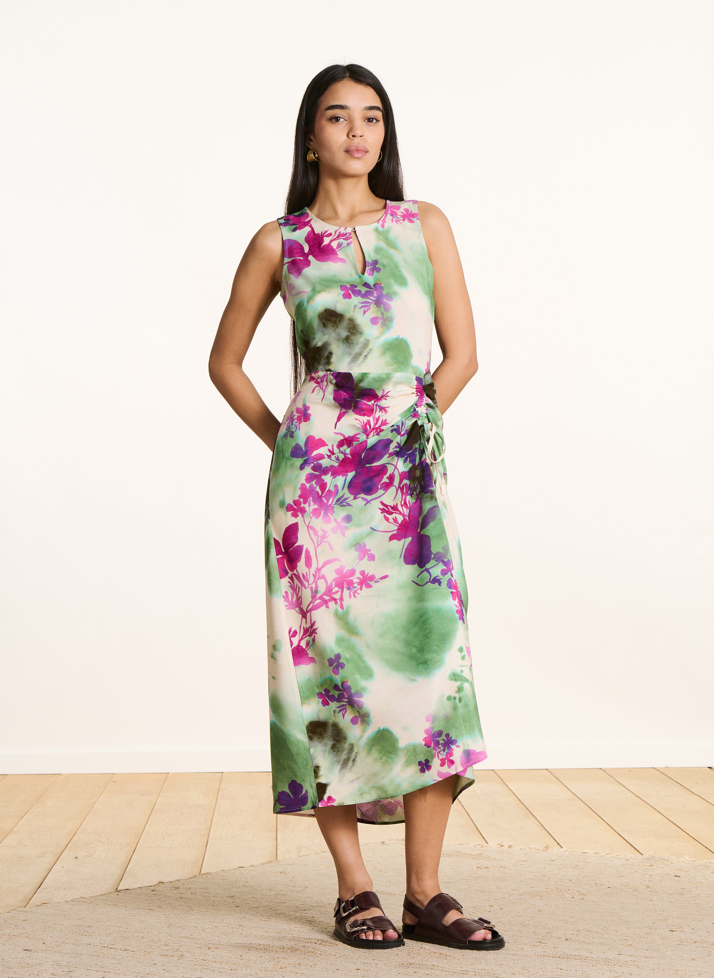 Floral print midi dress LA FEE MARABOUTEE Multicolored