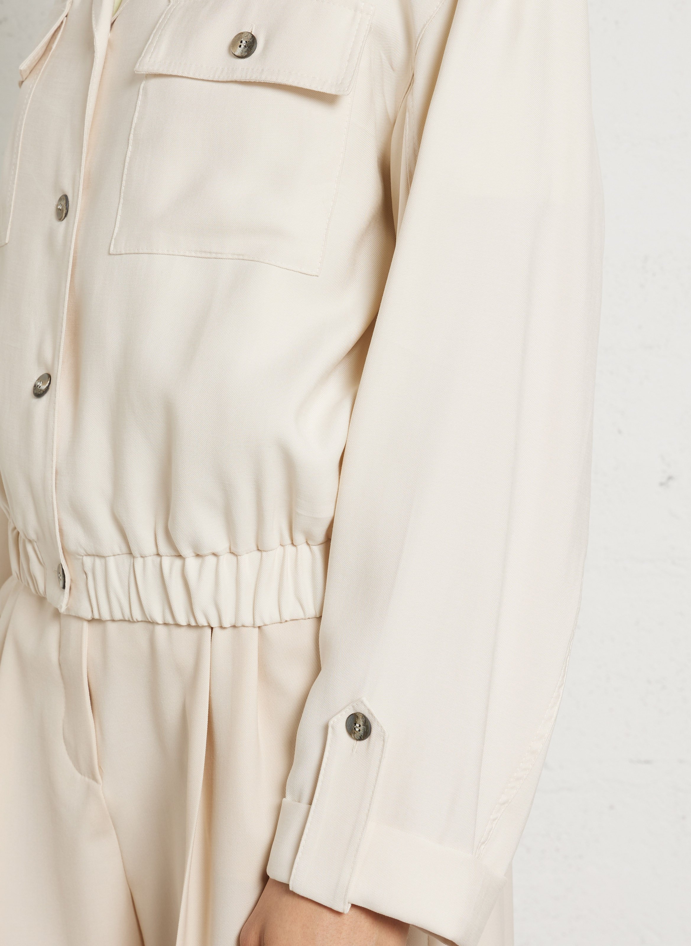 Straight tailored collar jacket PLEASE Beige