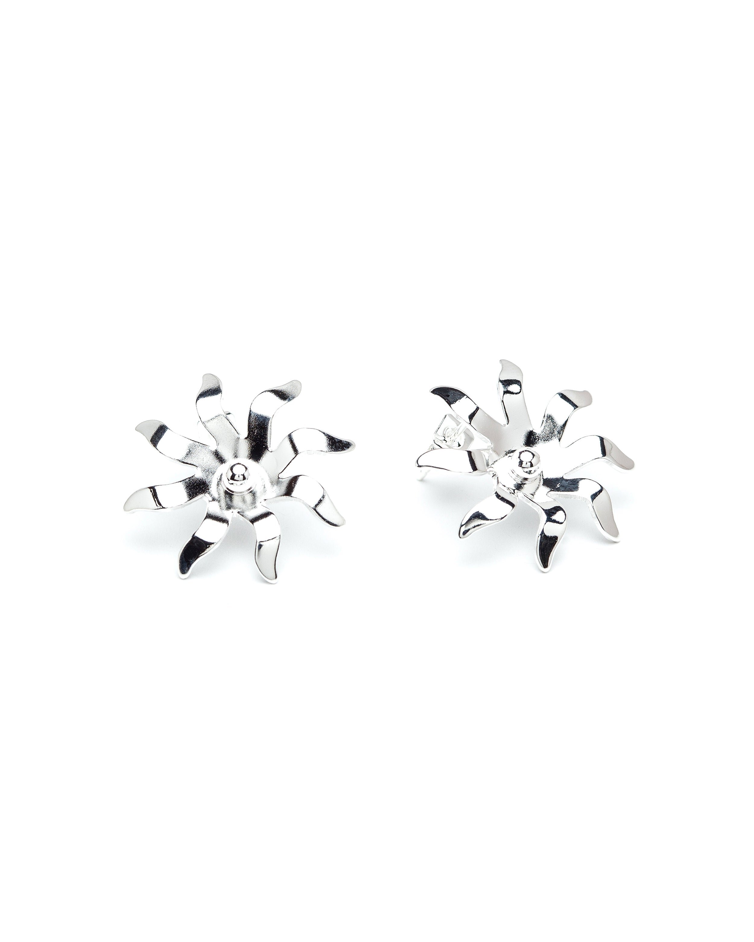 Sunburst Silver-Plated Stud Earrings MONSIEUR SIMONE Silver