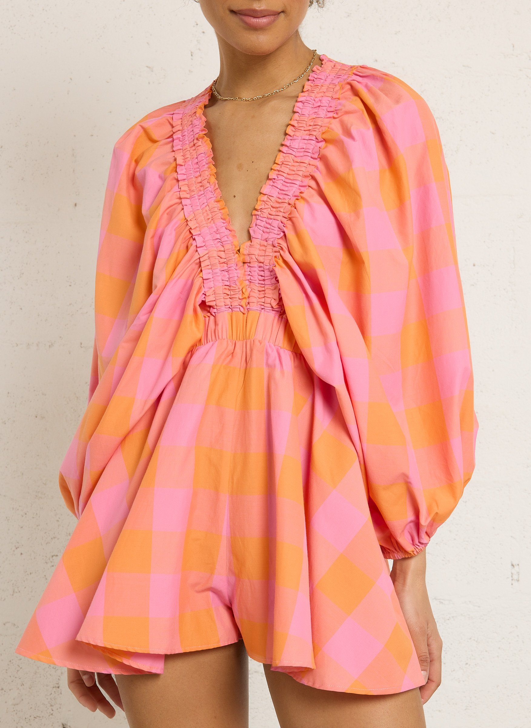 Mono corto ancho de algodón mezclado SUNDRESS Multicolor