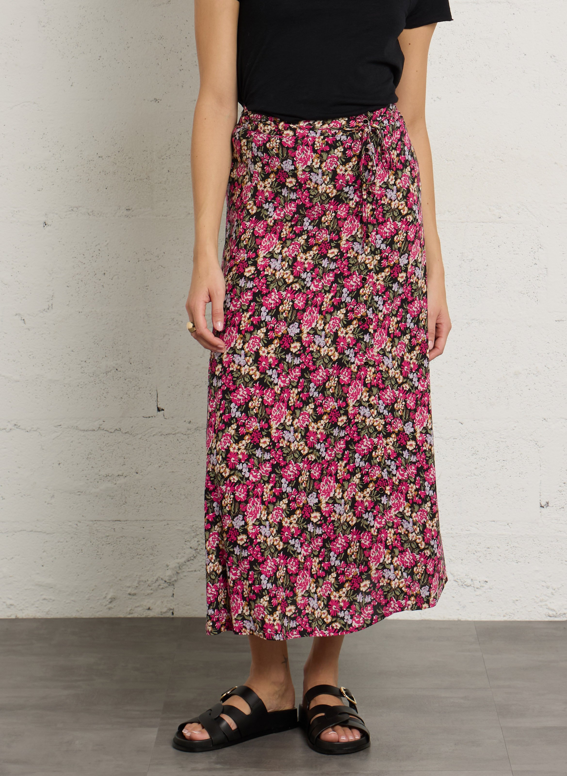 Kurzer Rock mit Print DES PETITS HAUTS Mehrfarbig