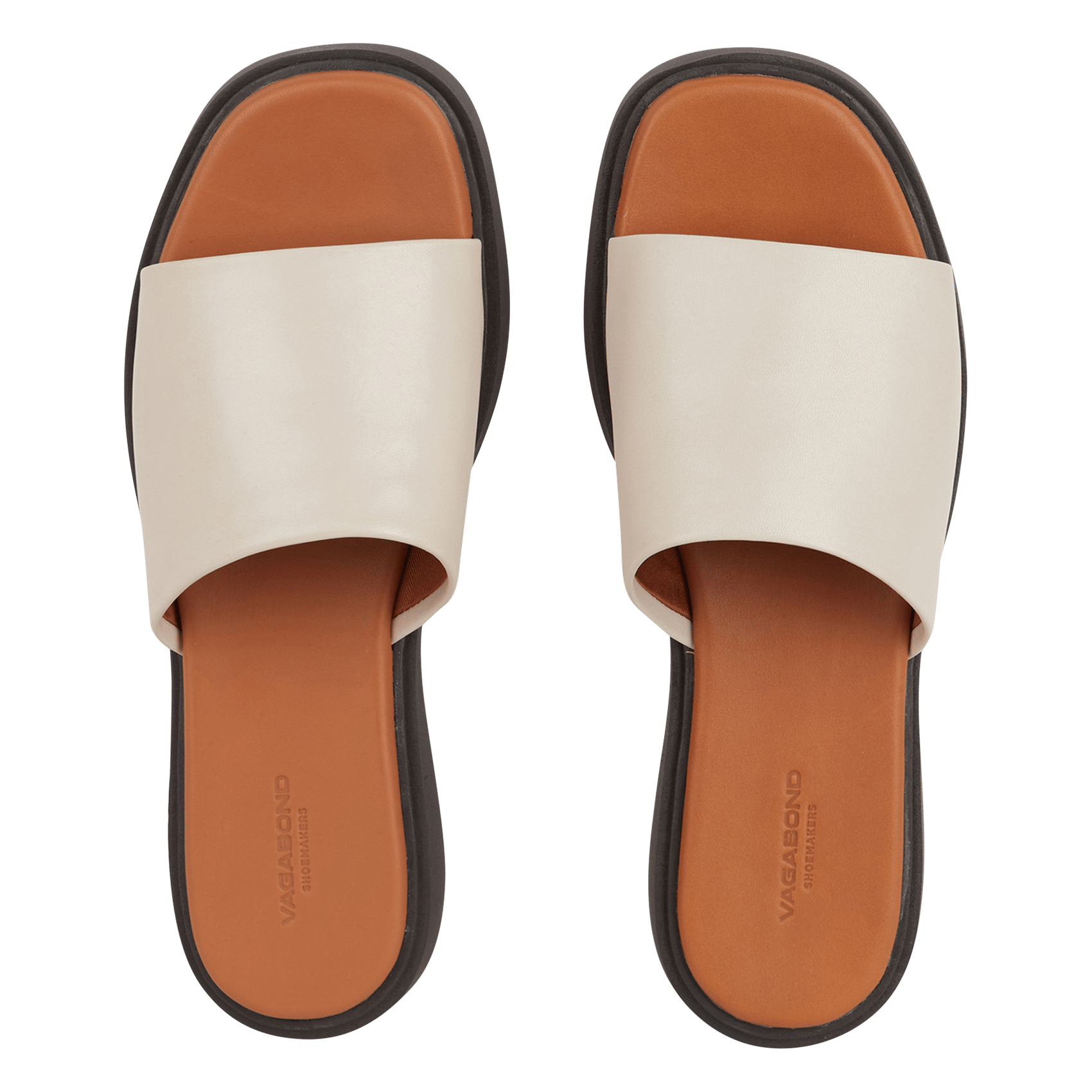 Leather wedge mules White