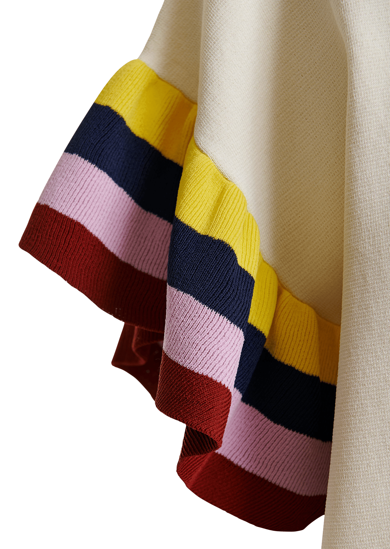 Oberteil mit gestreiften Ärmeln uni ESSENTIEL ANTWERP Weiss